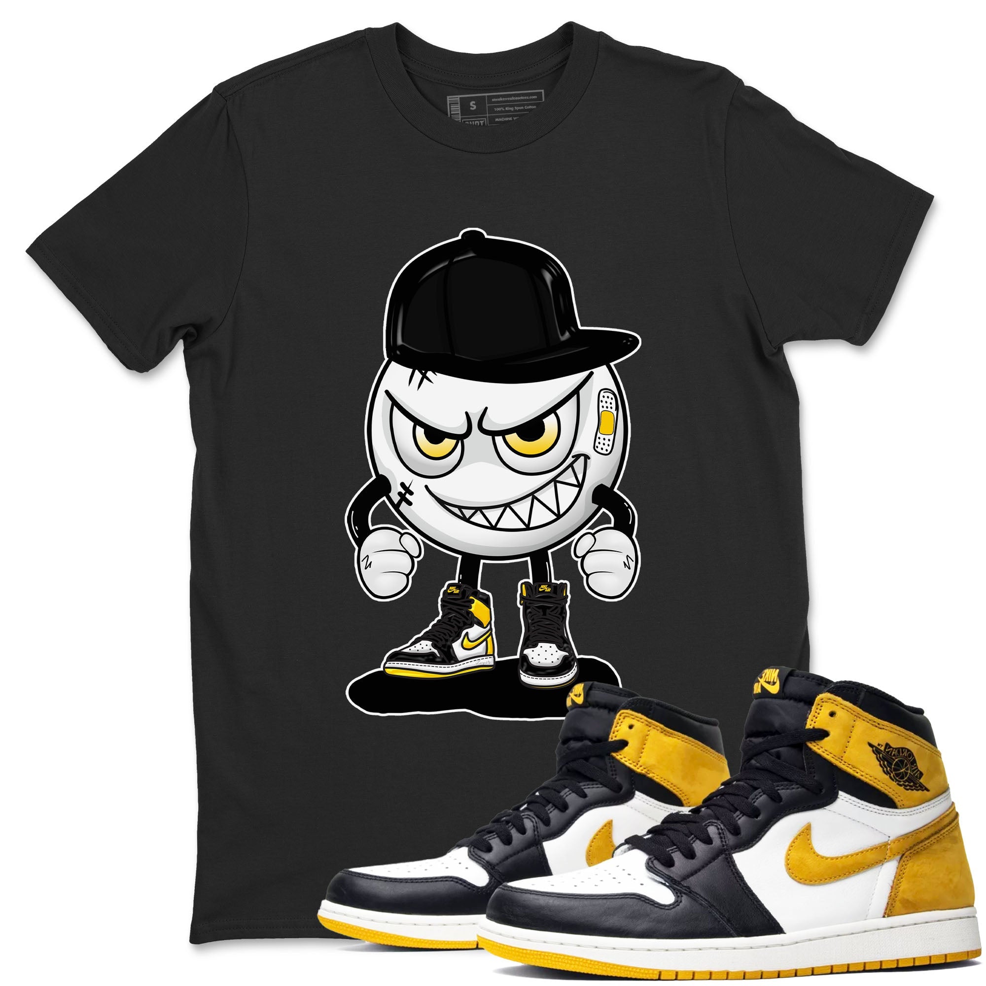 1s Yellow Ochre shirt to match jordans Mischief sneaker tees Air Jordan 1 High OG Yellow Ochre Drip Gear Zone unisex cotton Black 1 crew neck shirt