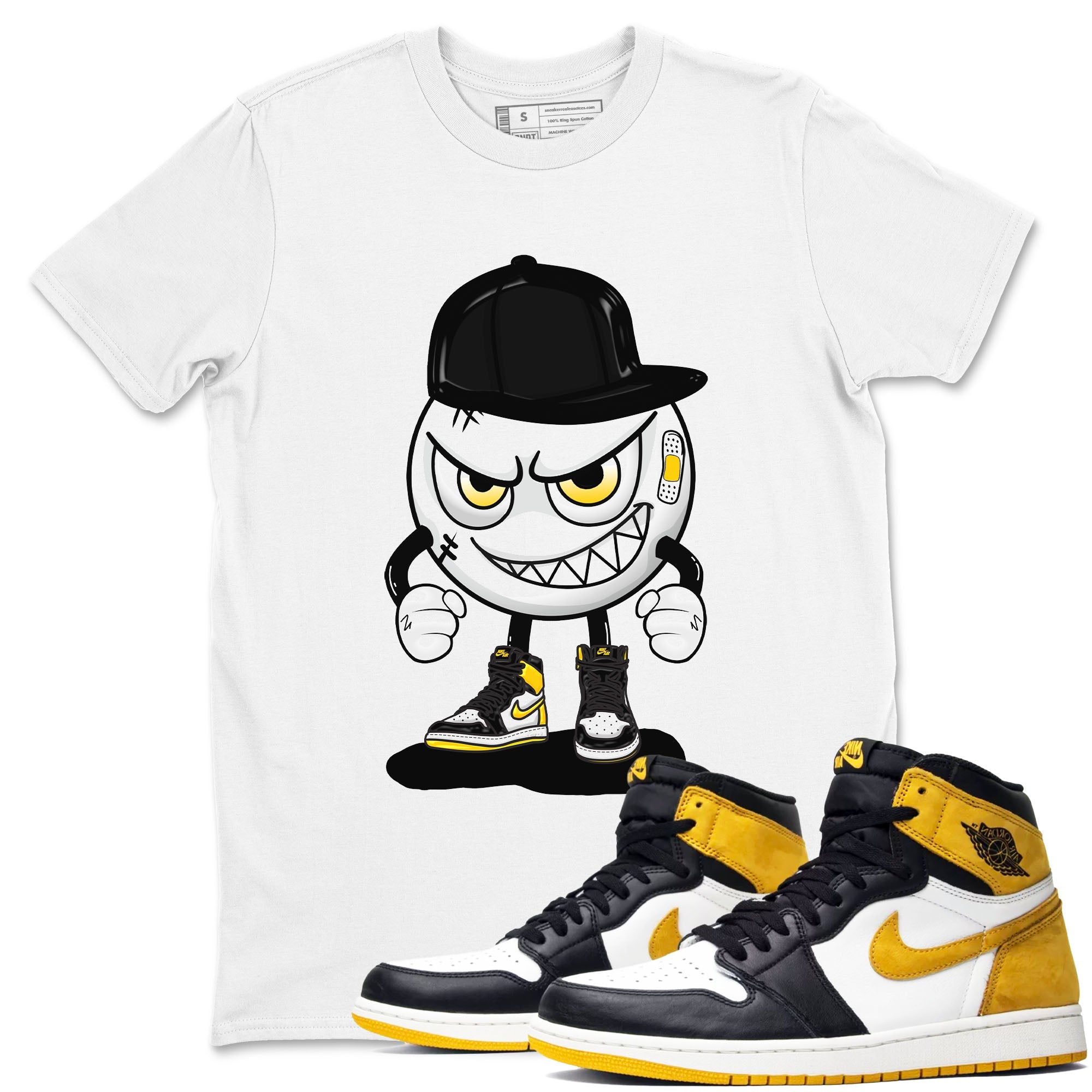 1s Yellow Ochre shirt to match jordans Mischief sneaker tees Air Jordan 1 High OG Yellow Ochre Drip Gear Zone unisex cotton White 1 crew neck shirt