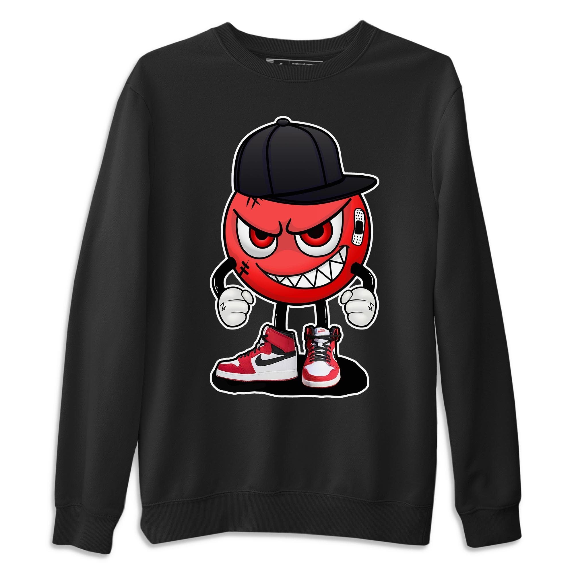 Jordan 1 Chicago Sneaker Matching T-Shirt Mischief Emoji Sneaker Tees Jordan 1 Chicago Sneaker Release Tees Crew Neck Tees