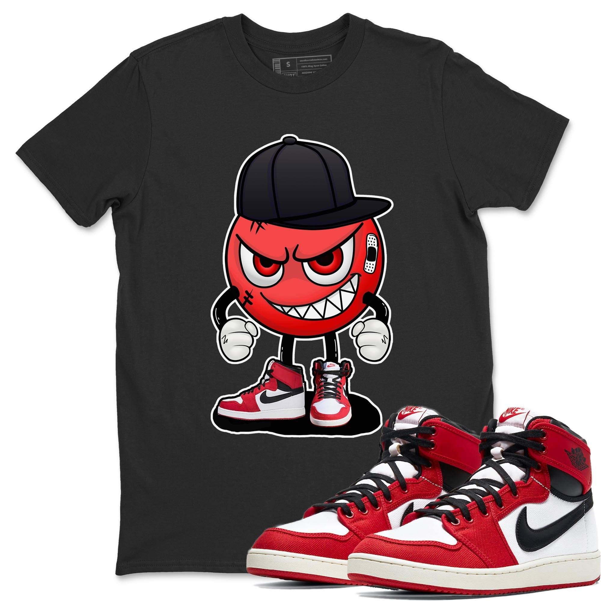 Jordan 1 Chicago Sneaker Matching T-Shirt Mischief Emoji Sneaker Tees Jordan 1 Chicago Sneaker Release Tees Crew Neck Tees