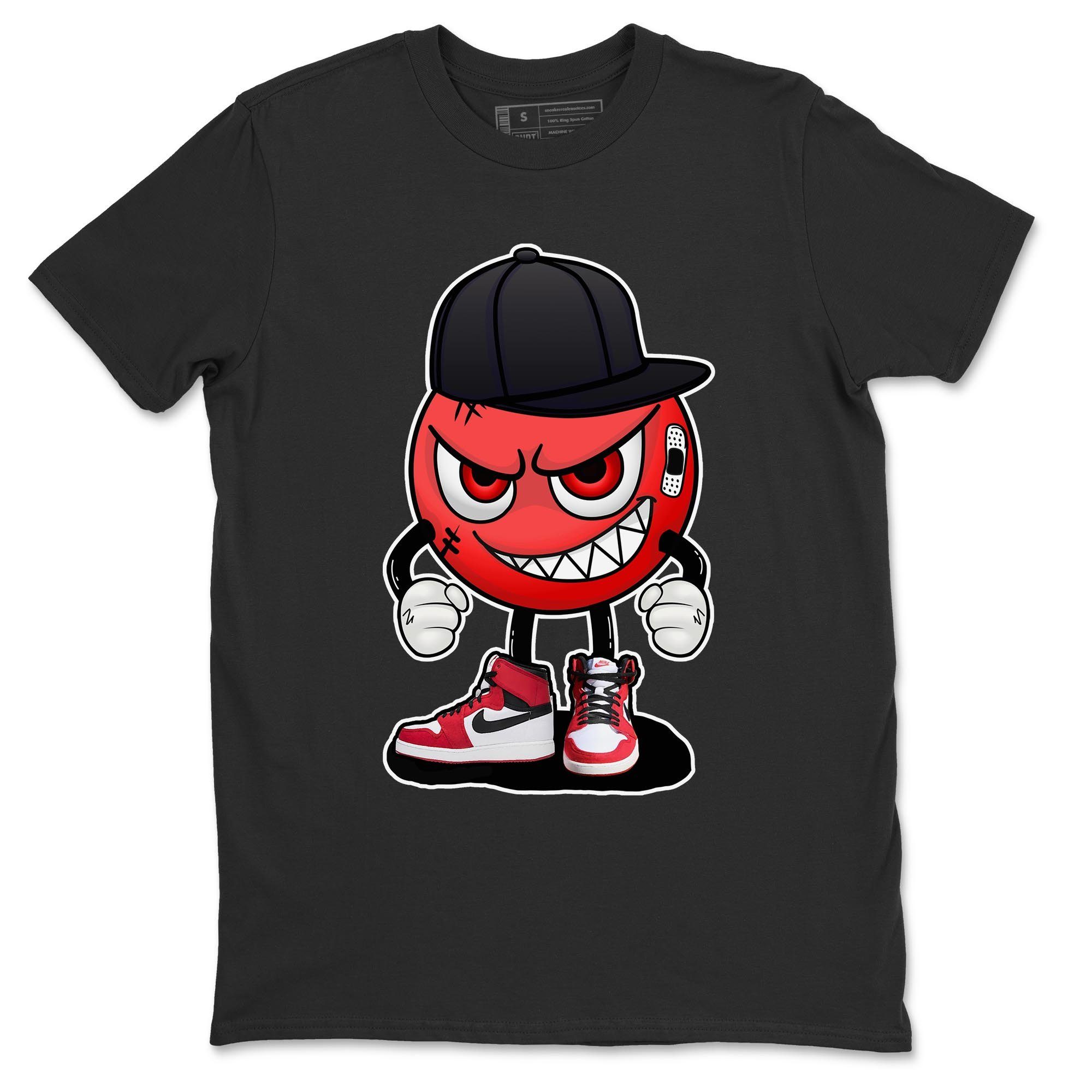 Jordan 1 Chicago Sneaker Matching T-Shirt Mischief Emoji Sneaker Tees Jordan 1 Chicago Sneaker Release Tees Crew Neck Tees