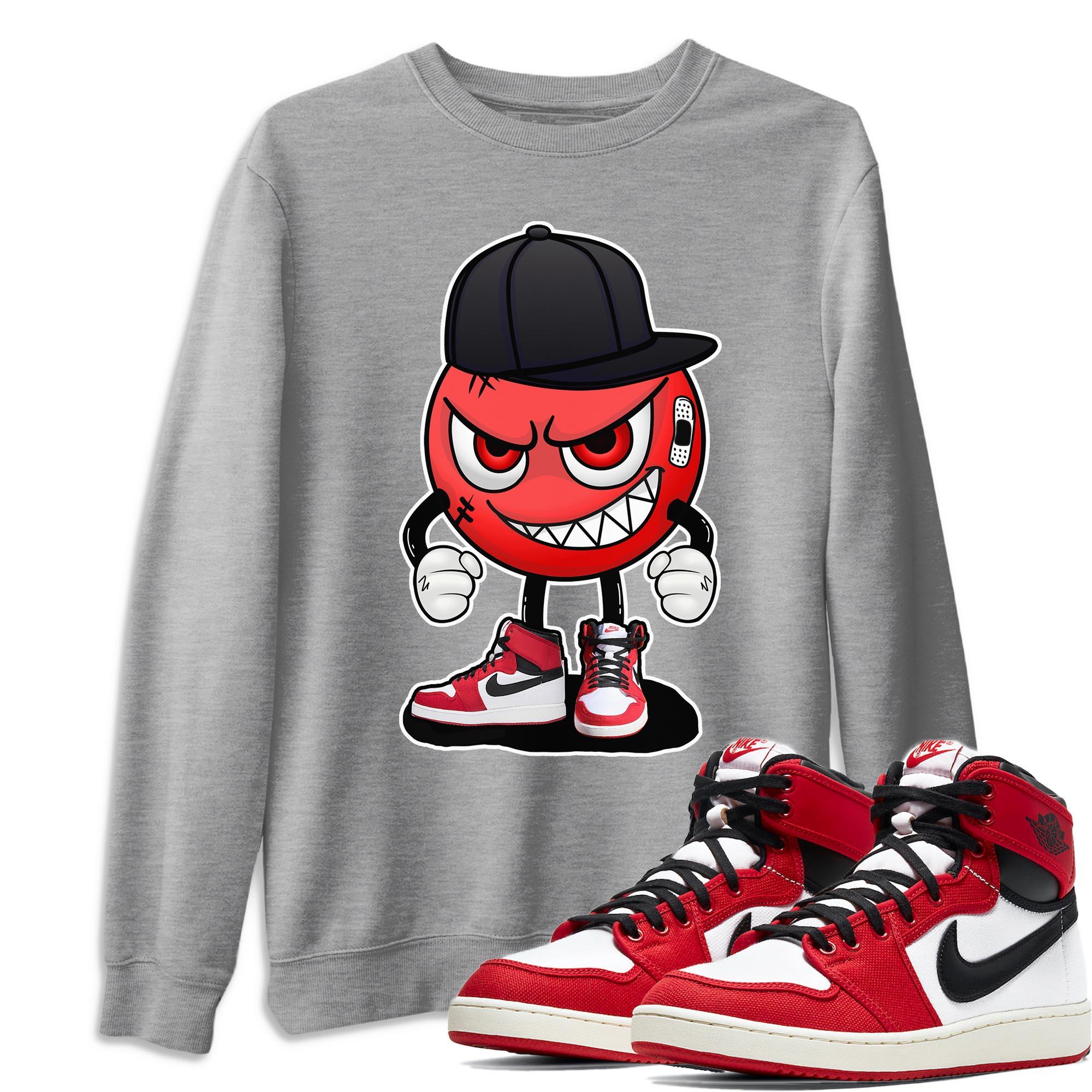 Jordan 1 Chicago Sneaker Matching T-Shirt Mischief Emoji Sneaker Tees Jordan 1 Chicago Sneaker Release Tees Crew Neck Tees