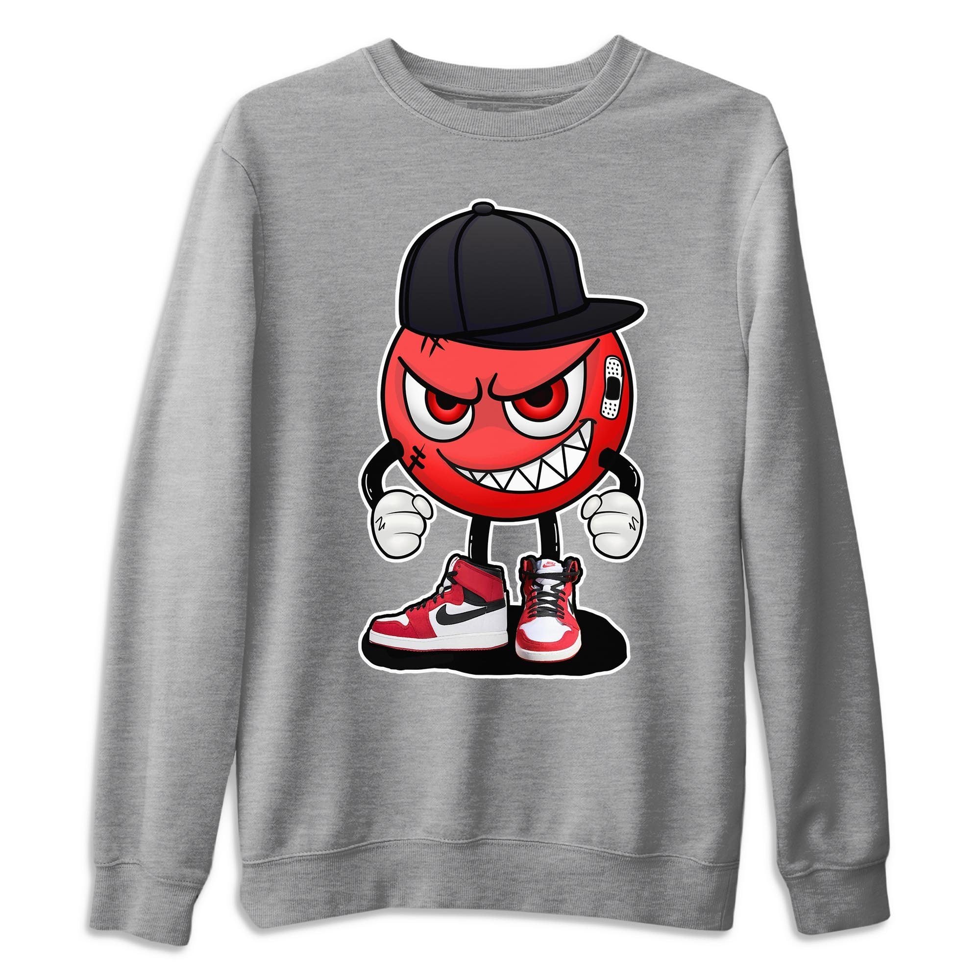 Jordan 1 Chicago Sneaker Matching T-Shirt Mischief Emoji Sneaker Tees Jordan 1 Chicago Sneaker Release Tees Crew Neck Tees