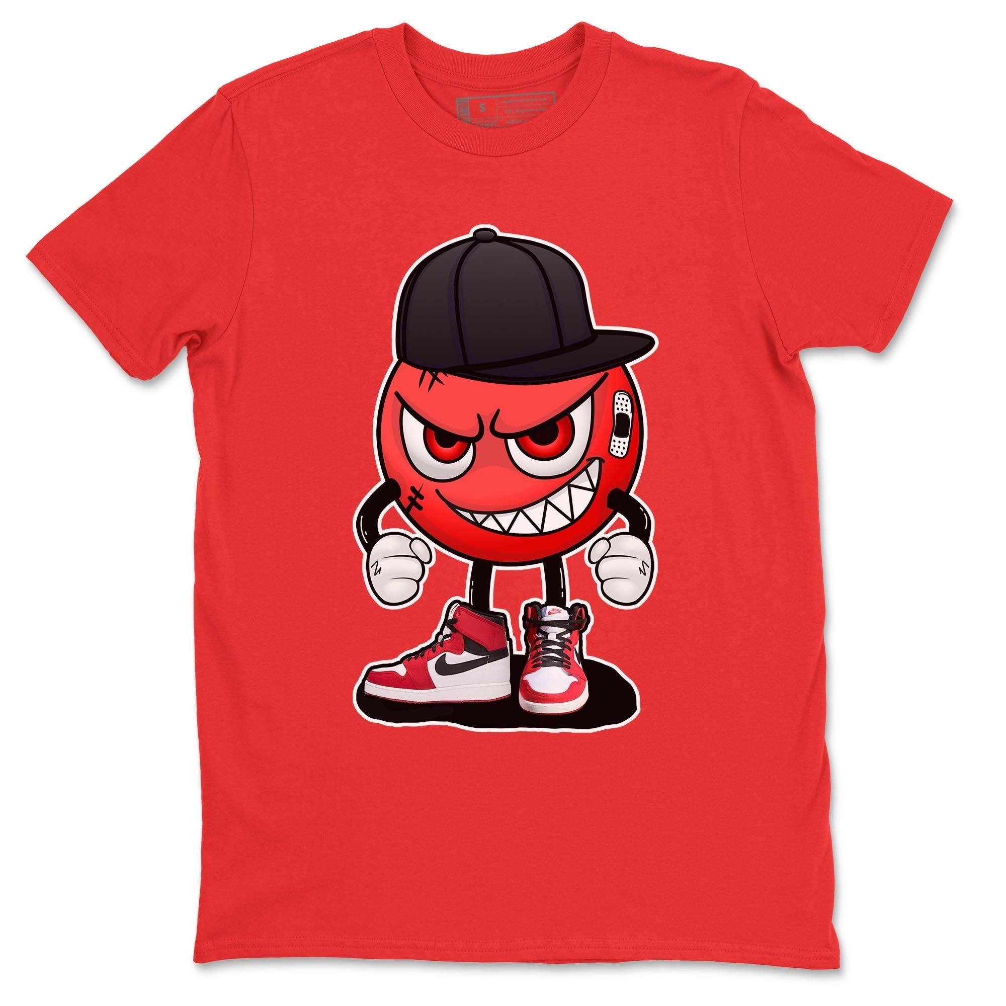 Jordan 1 Chicago Sneaker Matching T-Shirt Mischief Emoji Sneaker Tees Jordan 1 Chicago Sneaker Release Tees Crew Neck Tees