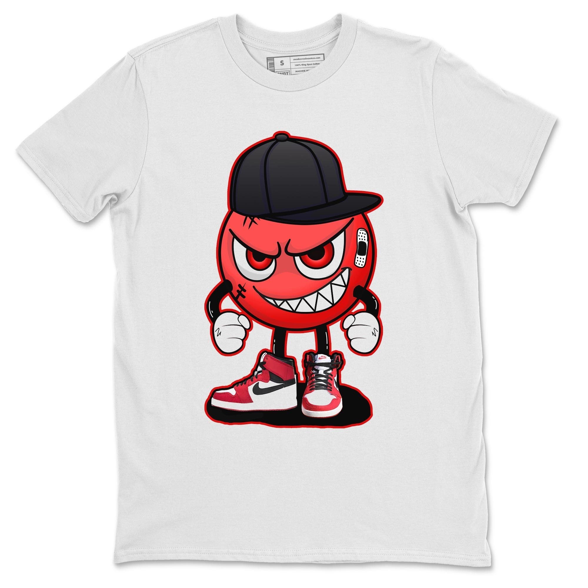 Jordan 1 Chicago Sneaker Matching T-Shirt Mischief Emoji Sneaker Tees Jordan 1 Chicago Sneaker Release Tees Crew Neck Tees