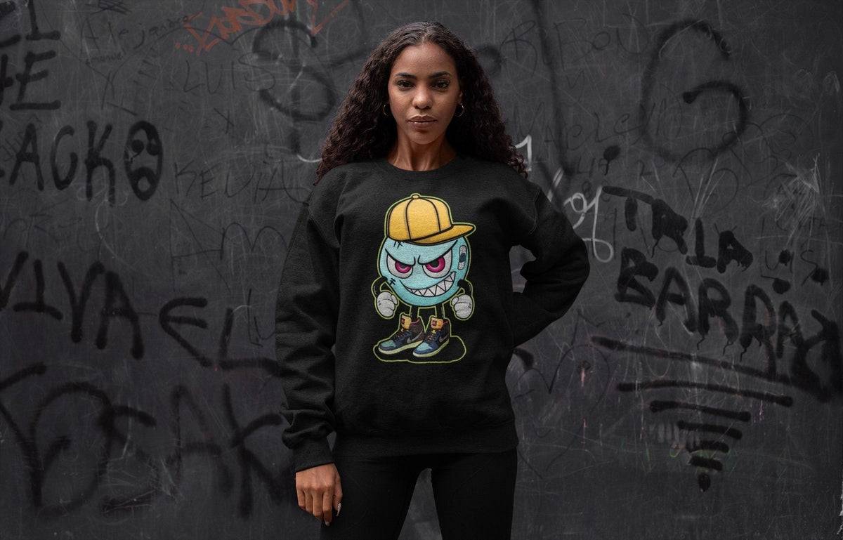 Jordan 1 Bio Hack Sneaker Match Tees Mischief Emoji Sneaker Tees Jordan 1 Bio Hack Jordan to match sneaker T-Shirt Crew Neck Shirts