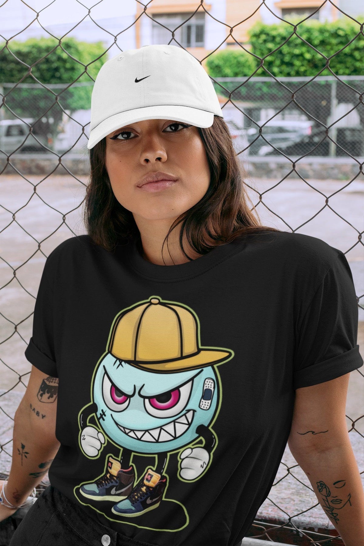 Jordan 1 Bio Hack Sneaker Match Tees Mischief Emoji Sneaker Tees Jordan 1 Bio Hack Jordan to match sneaker T-Shirt Crew Neck Shirts