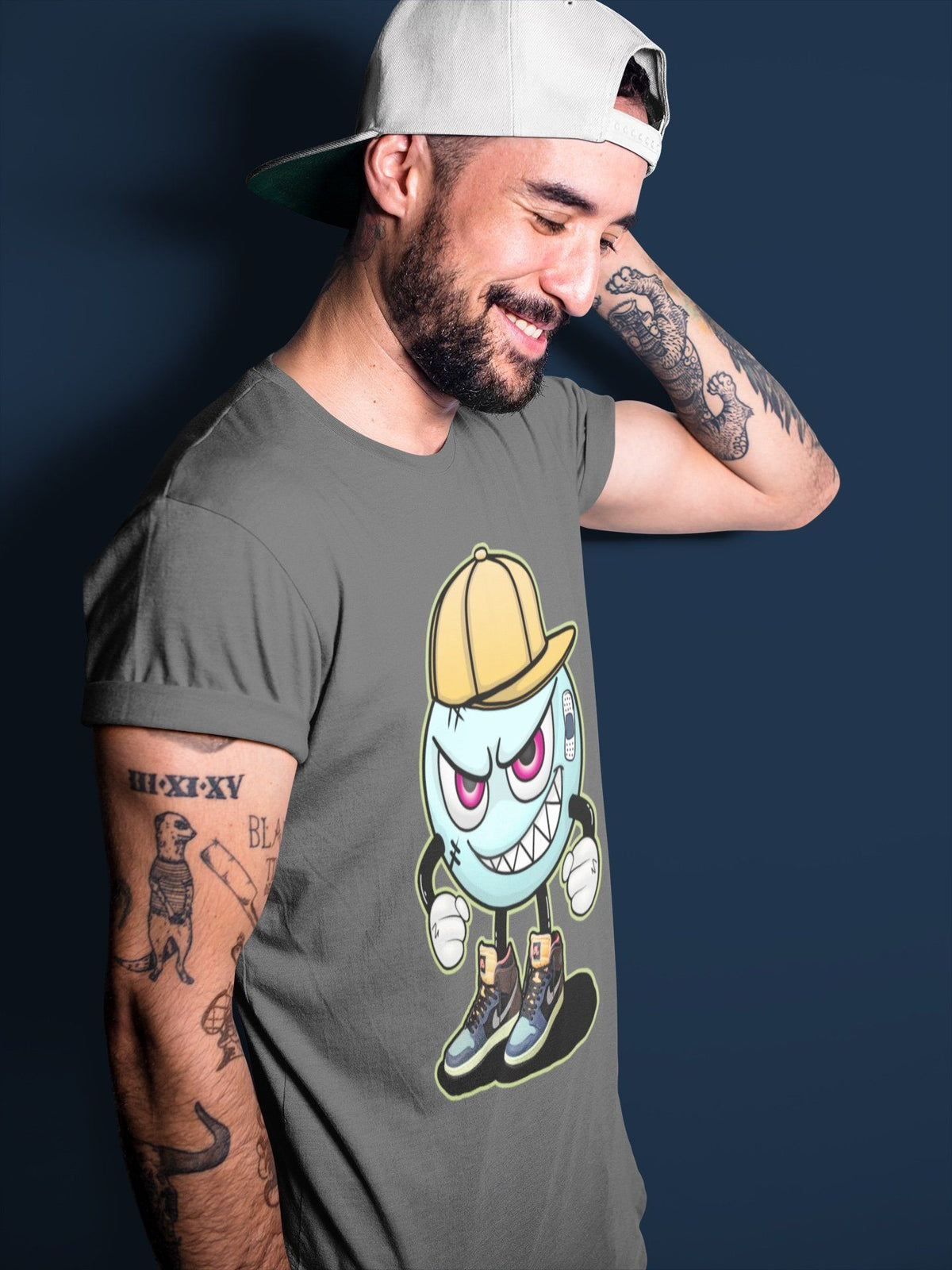 Jordan 1 Bio Hack Sneaker Match Tees Mischief Emoji Sneaker Tees Jordan 1 Bio Hack Jordan to match sneaker T-Shirt Crew Neck Shirts