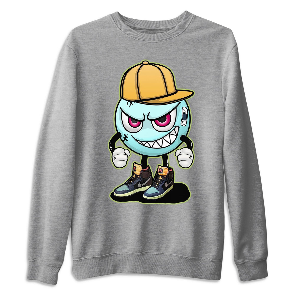 Jordan 1 Bio Hack Sneaker Match Tees Mischief Emoji Sneaker Tees Jordan 1 Bio Hack Jordan to match sneaker T-Shirt Crew Neck Shirts