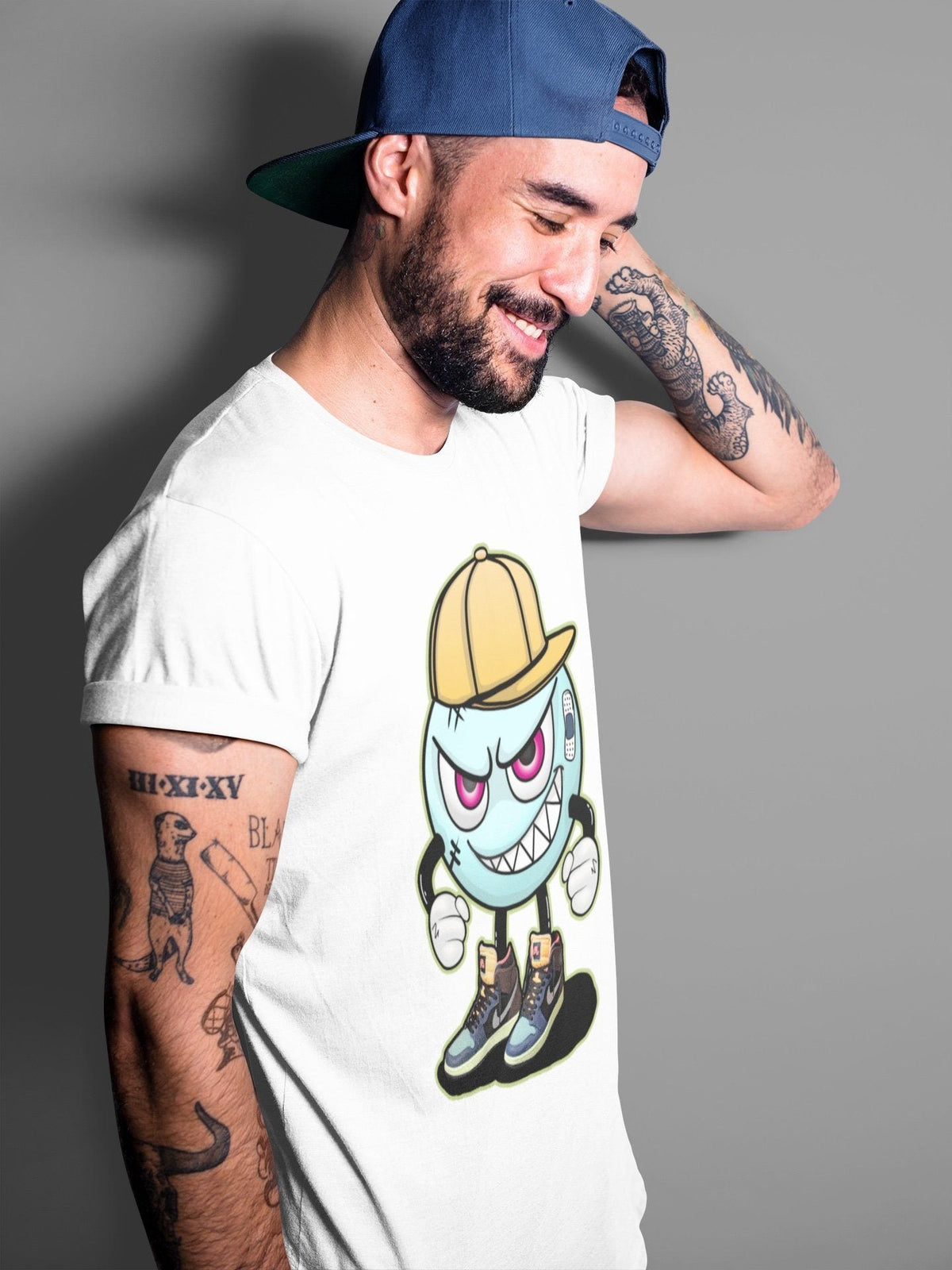 Jordan 1 Bio Hack Sneaker Match Tees Mischief Emoji Sneaker Tees Jordan 1 Bio Hack Jordan to match sneaker T-Shirt Crew Neck Shirts