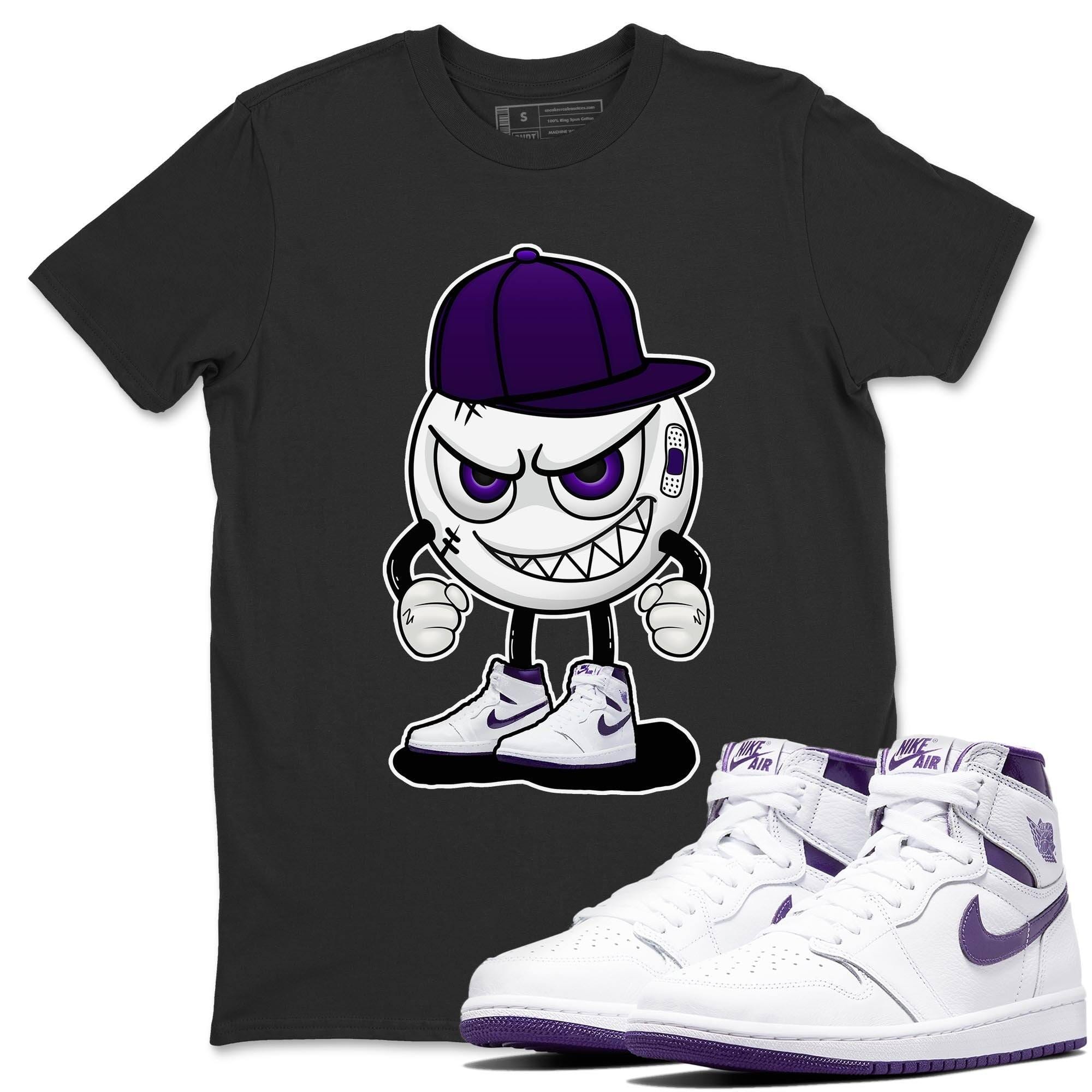 Jordan 1 WMNS Court Purple Shirt To Match Jordans Mischief Emoji Sneaker Tees Jordan 1 WMNS Court Purple Drip Gear Zone Sneaker Matching Clothing Unisex Shirts