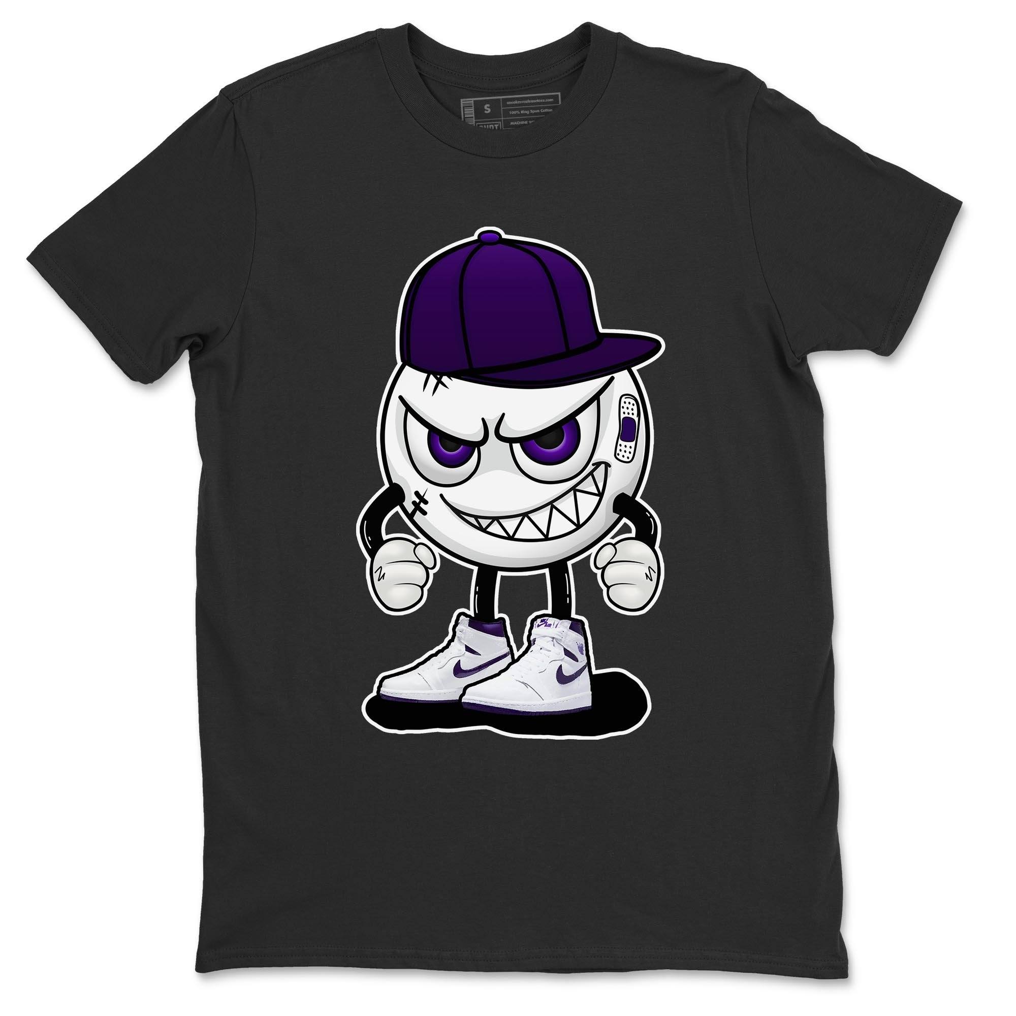 Jordan 1 WMNS Court Purple Shirt To Match Jordans Mischief Emoji Sneaker Tees Jordan 1 WMNS Court Purple Drip Gear Zone Sneaker Matching Clothing Unisex Shirts