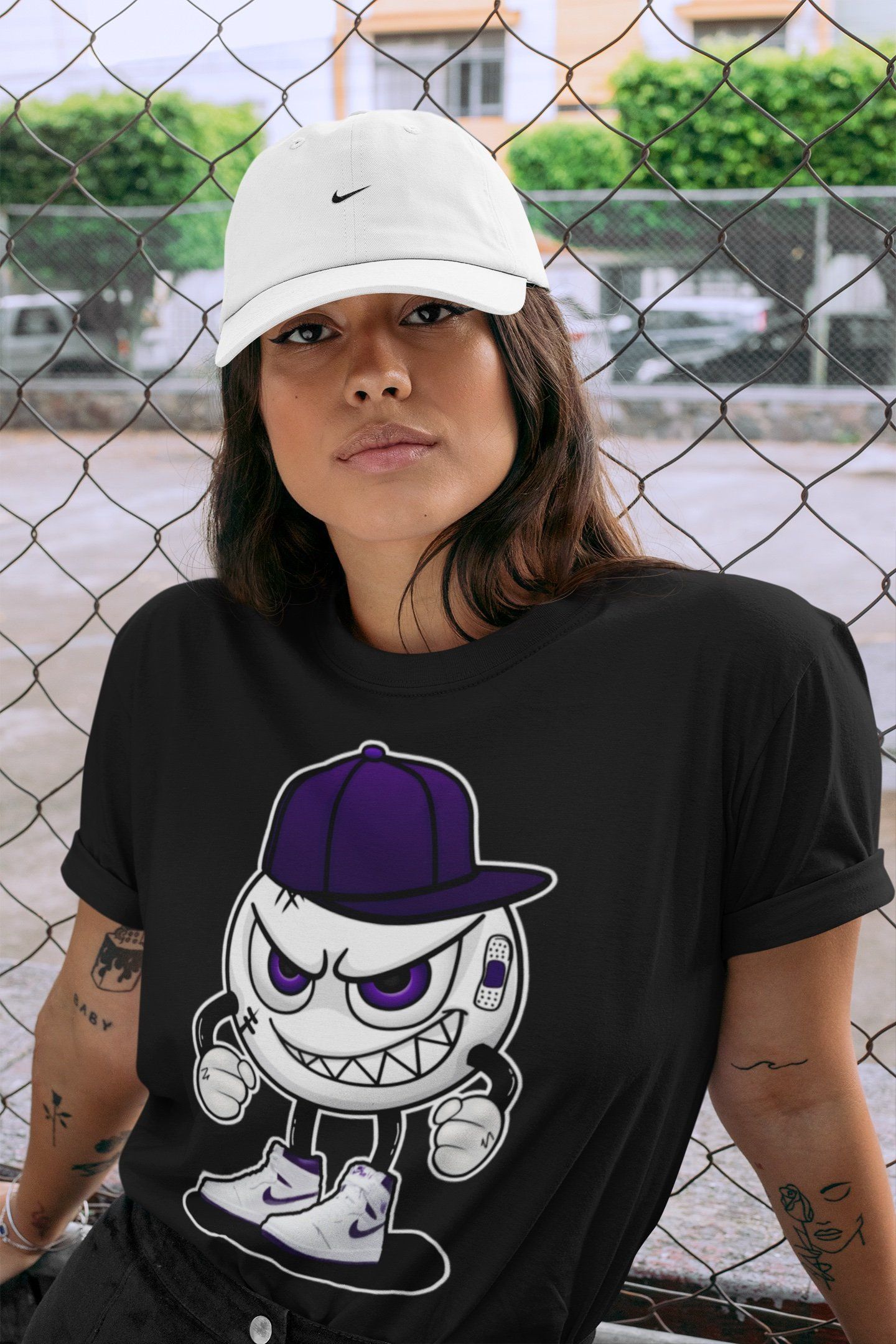 Jordan 1 WMNS Court Purple Shirt To Match Jordans Mischief Emoji Sneaker Tees Jordan 1 WMNS Court Purple Drip Gear Zone Sneaker Matching Clothing Unisex Shirts