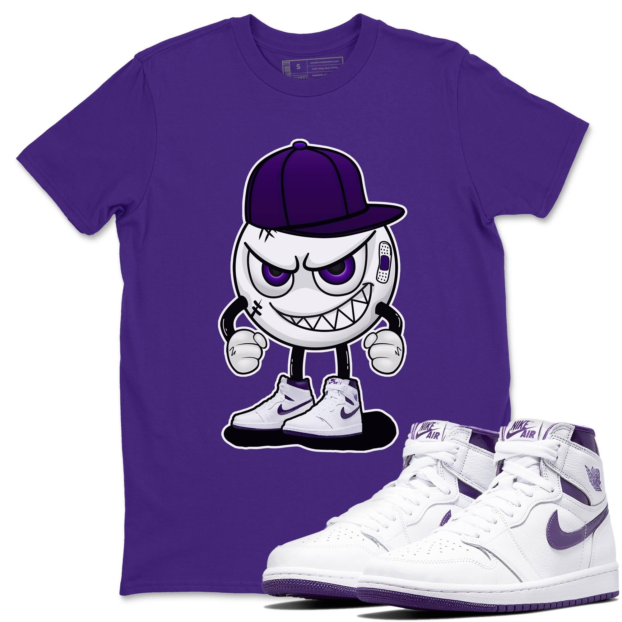 Jordan 1 WMNS Court Purple Shirt To Match Jordans Mischief Emoji Sneaker Tees Jordan 1 WMNS Court Purple Drip Gear Zone Sneaker Matching Clothing Unisex Shirts