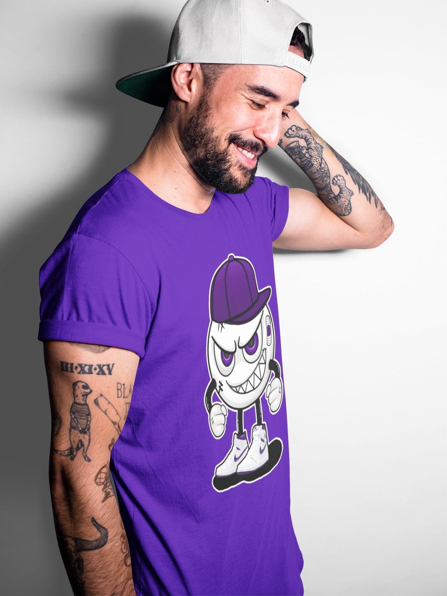 Jordan 1 WMNS Court Purple Shirt To Match Jordans Mischief Emoji Sneaker Tees Jordan 1 WMNS Court Purple Drip Gear Zone Sneaker Matching Clothing Unisex Shirts