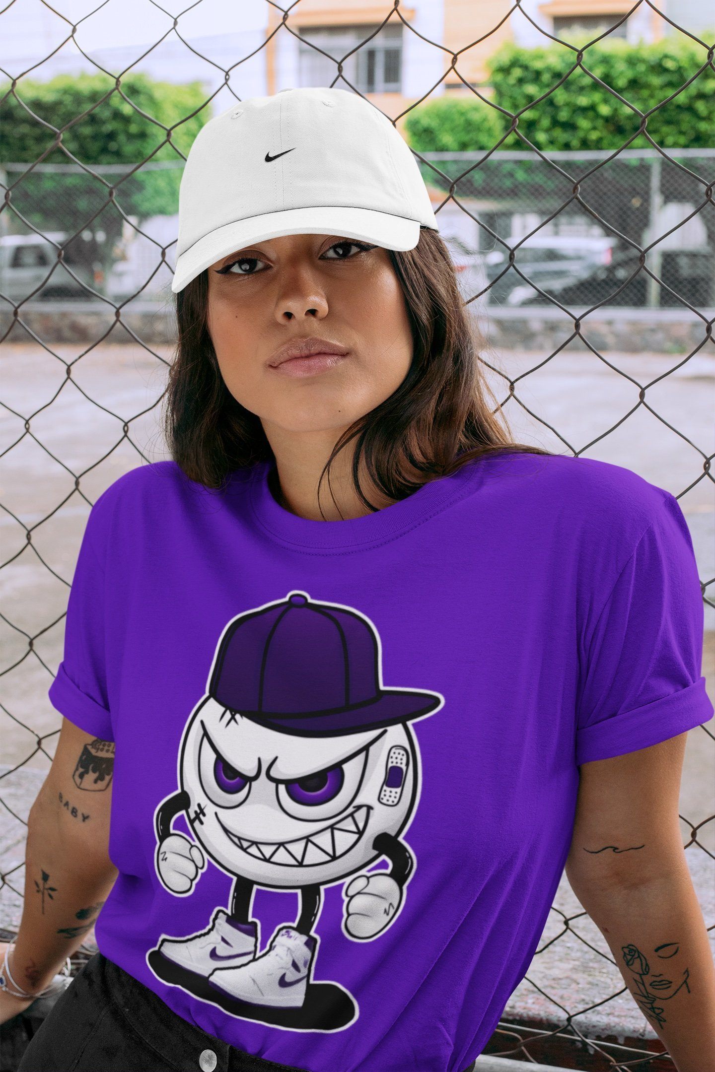 Jordan 1 WMNS Court Purple Shirt To Match Jordans Mischief Emoji Sneaker Tees Jordan 1 WMNS Court Purple Drip Gear Zone Sneaker Matching Clothing Unisex Shirts
