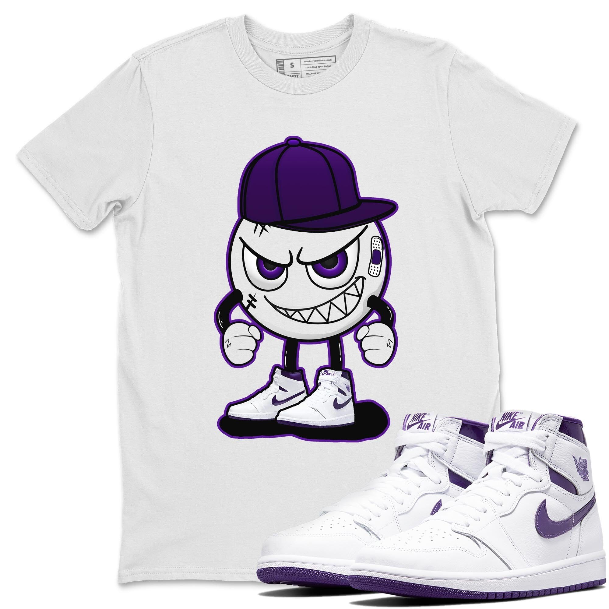 Jordan 1 WMNS Court Purple Shirt To Match Jordans Mischief Emoji Sneaker Tees Jordan 1 WMNS Court Purple Drip Gear Zone Sneaker Matching Clothing Unisex Shirts