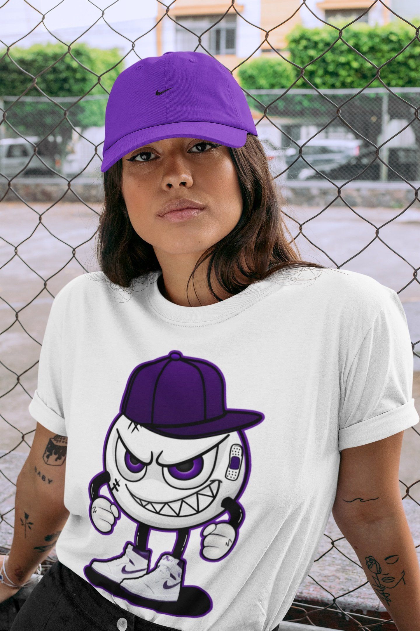 Jordan 1 WMNS Court Purple Shirt To Match Jordans Mischief Emoji Sneaker Tees Jordan 1 WMNS Court Purple Drip Gear Zone Sneaker Matching Clothing Unisex Shirts