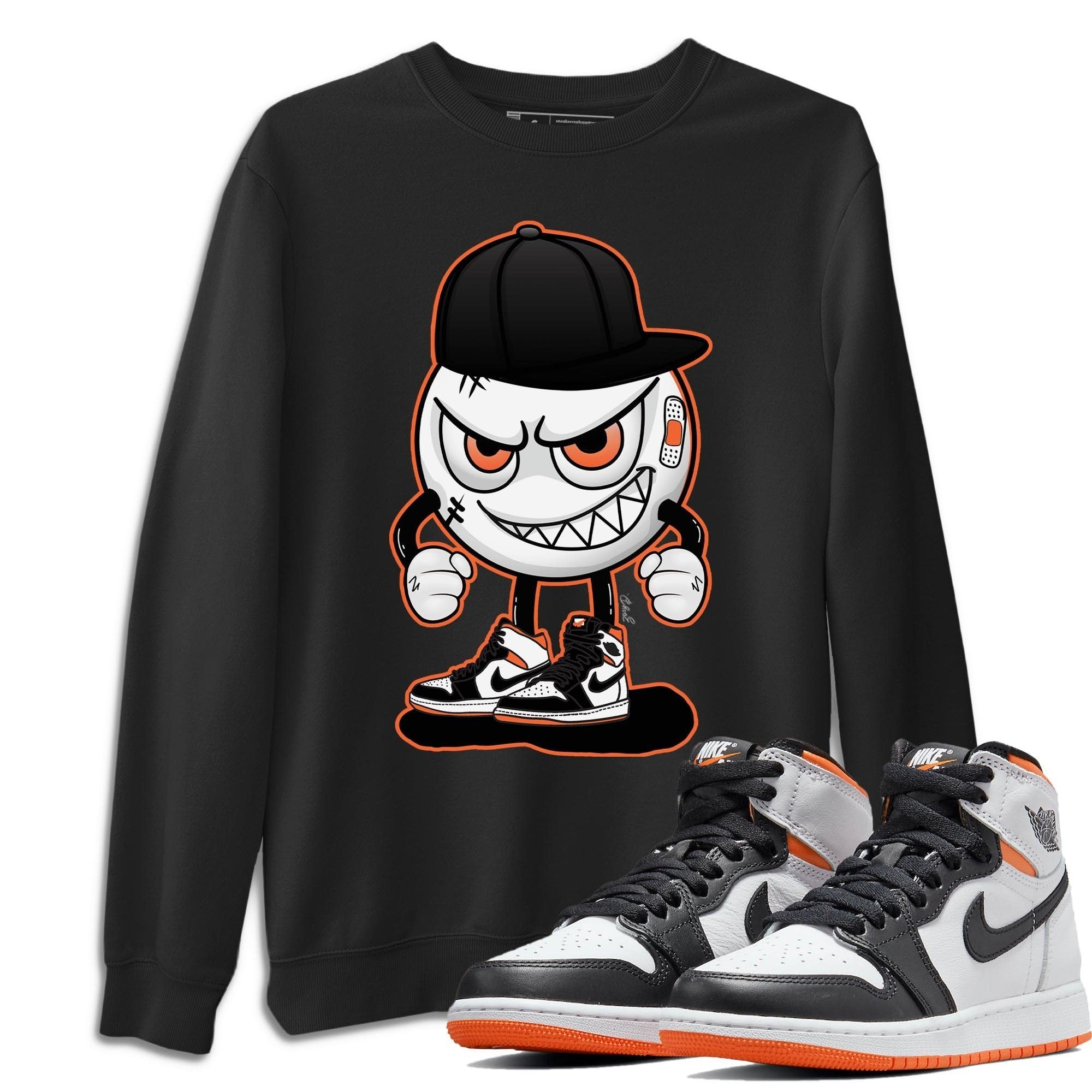 Jordan 1 Electro Orange Sneaker Matching T-Shirt Mischief Emoji Sneaker Tees Jordan 1 Electro Orange Sneaker Release Tees Crew Neck Tees