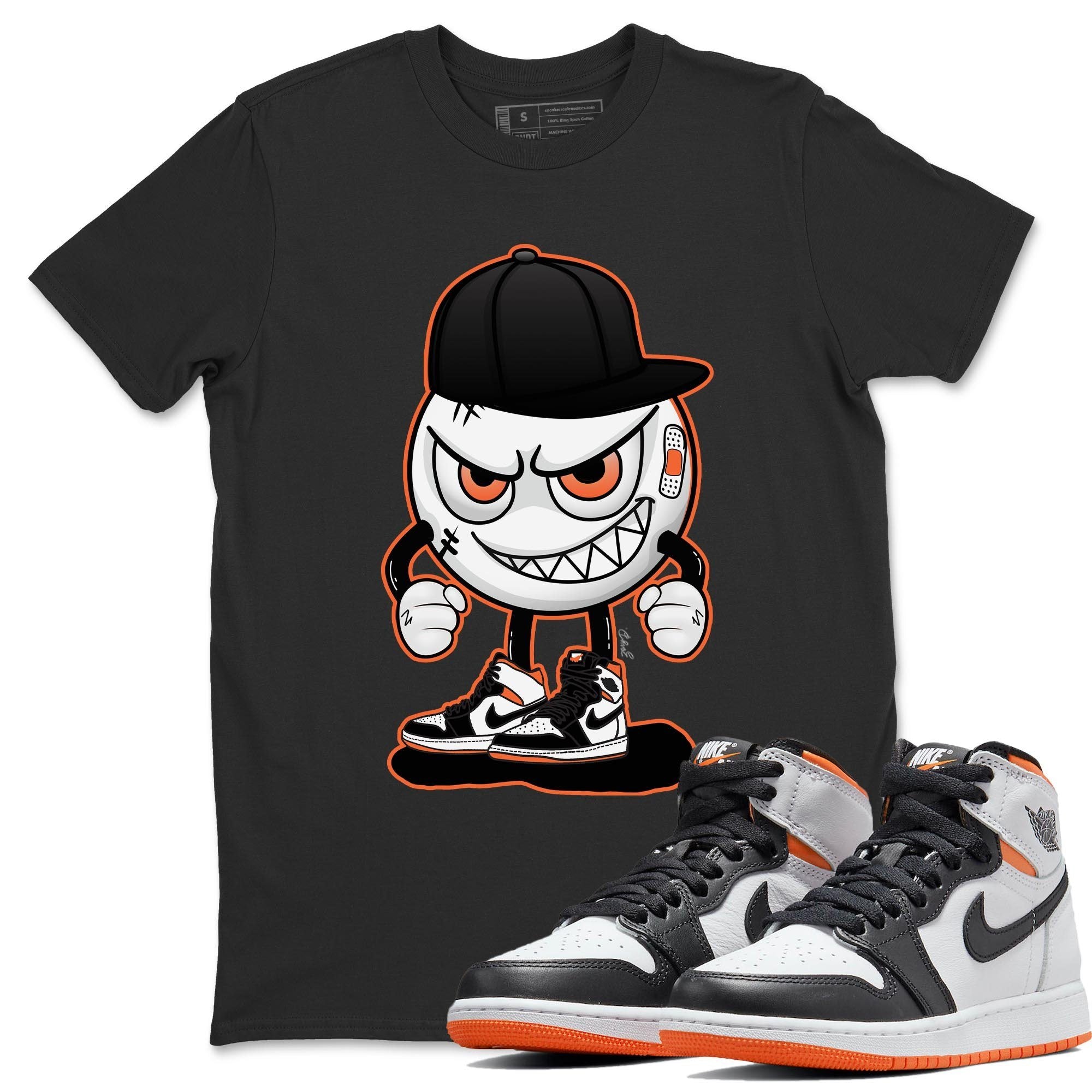 Jordan 1 Electro Orange Sneaker Matching T-Shirt Mischief Emoji Sneaker Tees Jordan 1 Electro Orange Sneaker Release Tees Crew Neck Tees