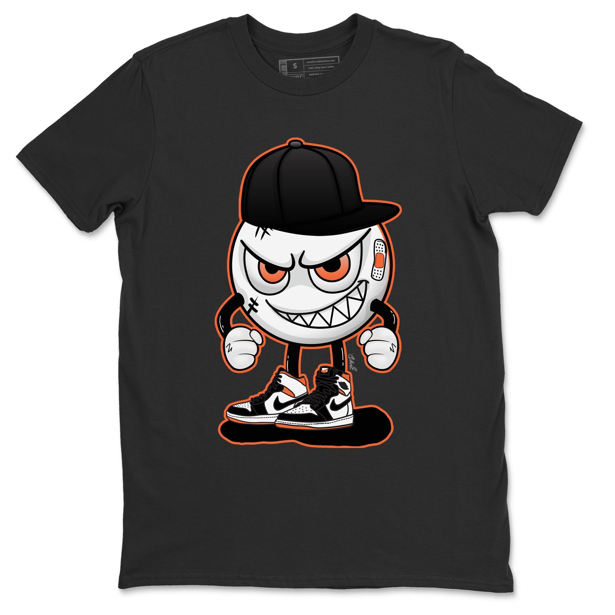 Jordan 1 Electro Orange Sneaker Matching T-Shirt Mischief Emoji Sneaker Tees Jordan 1 Electro Orange Sneaker Release Tees Crew Neck Tees