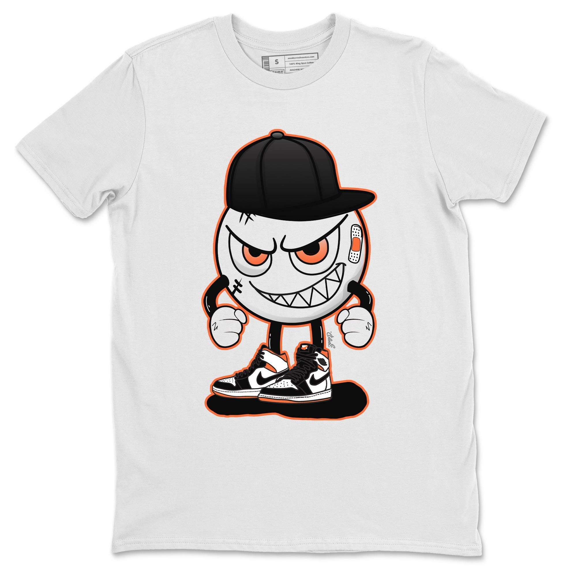 Jordan 1 Electro Orange Sneaker Matching T-Shirt Mischief Emoji Sneaker Tees Jordan 1 Electro Orange Sneaker Release Tees Crew Neck Tees