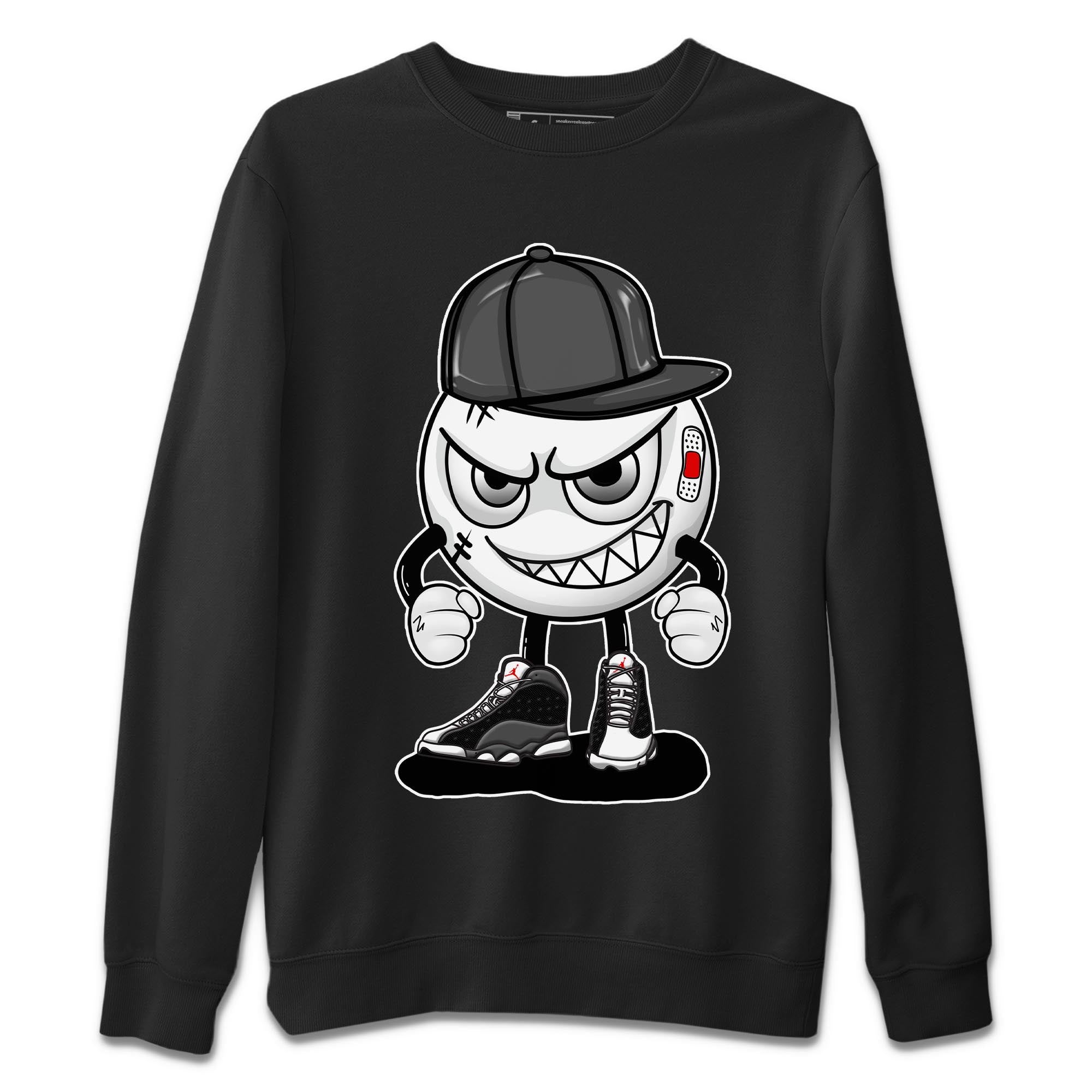 Air Jordan 13 Black Flint Sneaker Match Tees Mischief Emoji Streetwear Sneaker Shirt AJ 13s Black Flint Sneaker Release Tees Unisex Shirts Black 2