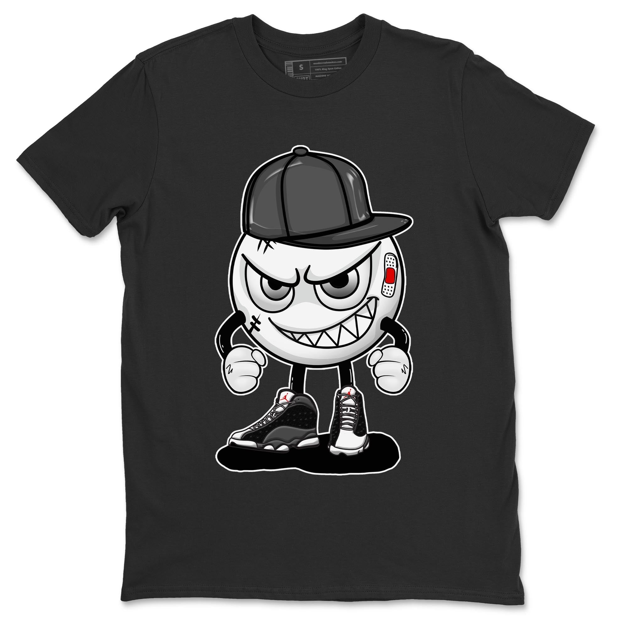 Air Jordan 13 Black Flint Sneaker Match Tees Mischief Emoji Streetwear Sneaker Shirt AJ 13s Black Flint Sneaker Release Tees Unisex Shirts Black 2