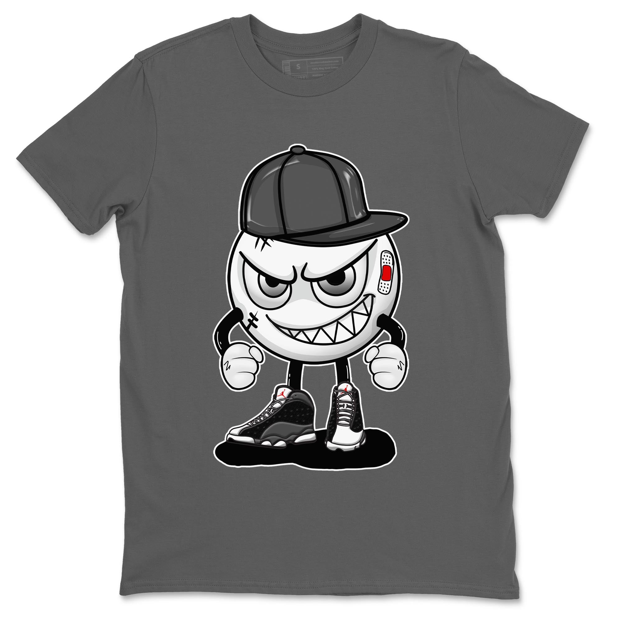 Air Jordan 13 Black Flint Sneaker Match Tees Mischief Emoji Streetwear Sneaker Shirt AJ 13s Black Flint Sneaker Release Tees Unisex Shirts Cool Grey 2
