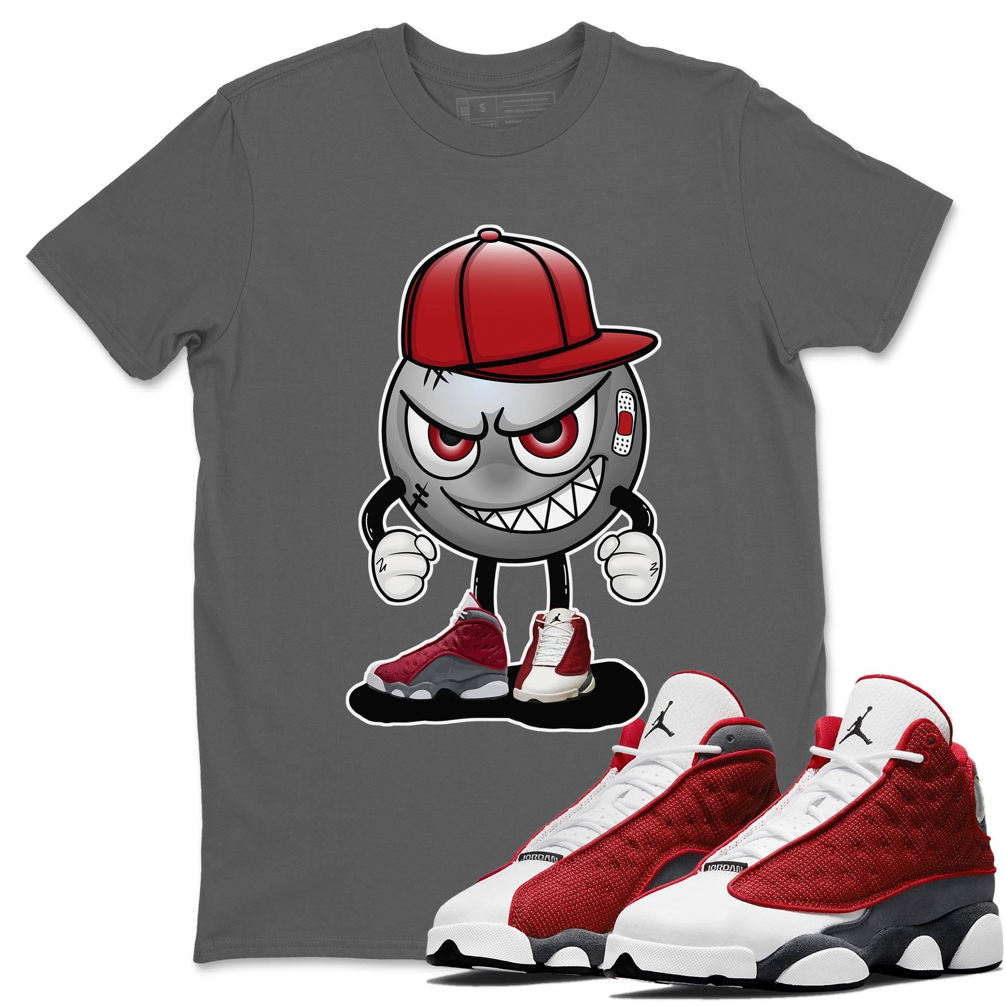 Jordan 13 Red Flint Shirt To Match Jordans Mischief Emoji Sneaker Tees Jordan 13 Red Flint Drip Gear Zone Sneaker Matching Clothing Unisex Shirts