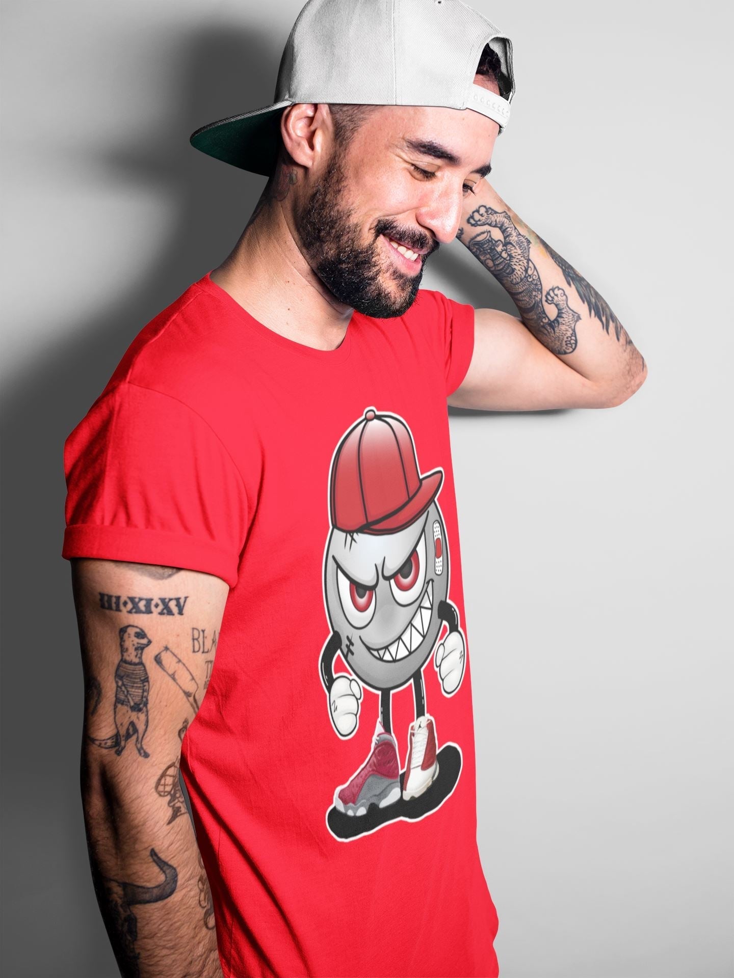 Jordan 13 Red Flint Shirt To Match Jordans Mischief Emoji Sneaker Tees Jordan 13 Red Flint Drip Gear Zone Sneaker Matching Clothing Unisex Shirts