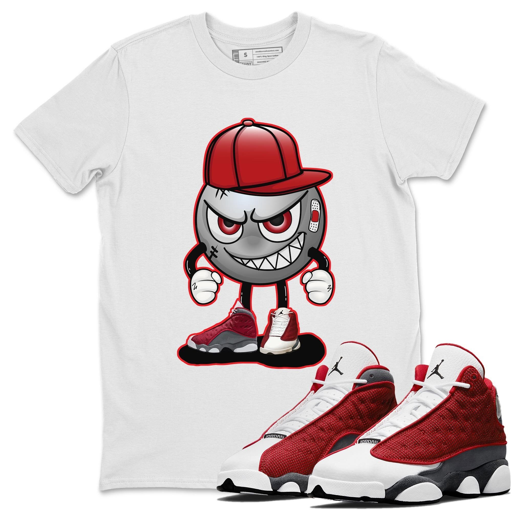 Jordan 13 Red Flint Shirt To Match Jordans Mischief Emoji Sneaker Tees Jordan 13 Red Flint Drip Gear Zone Sneaker Matching Clothing Unisex Shirts