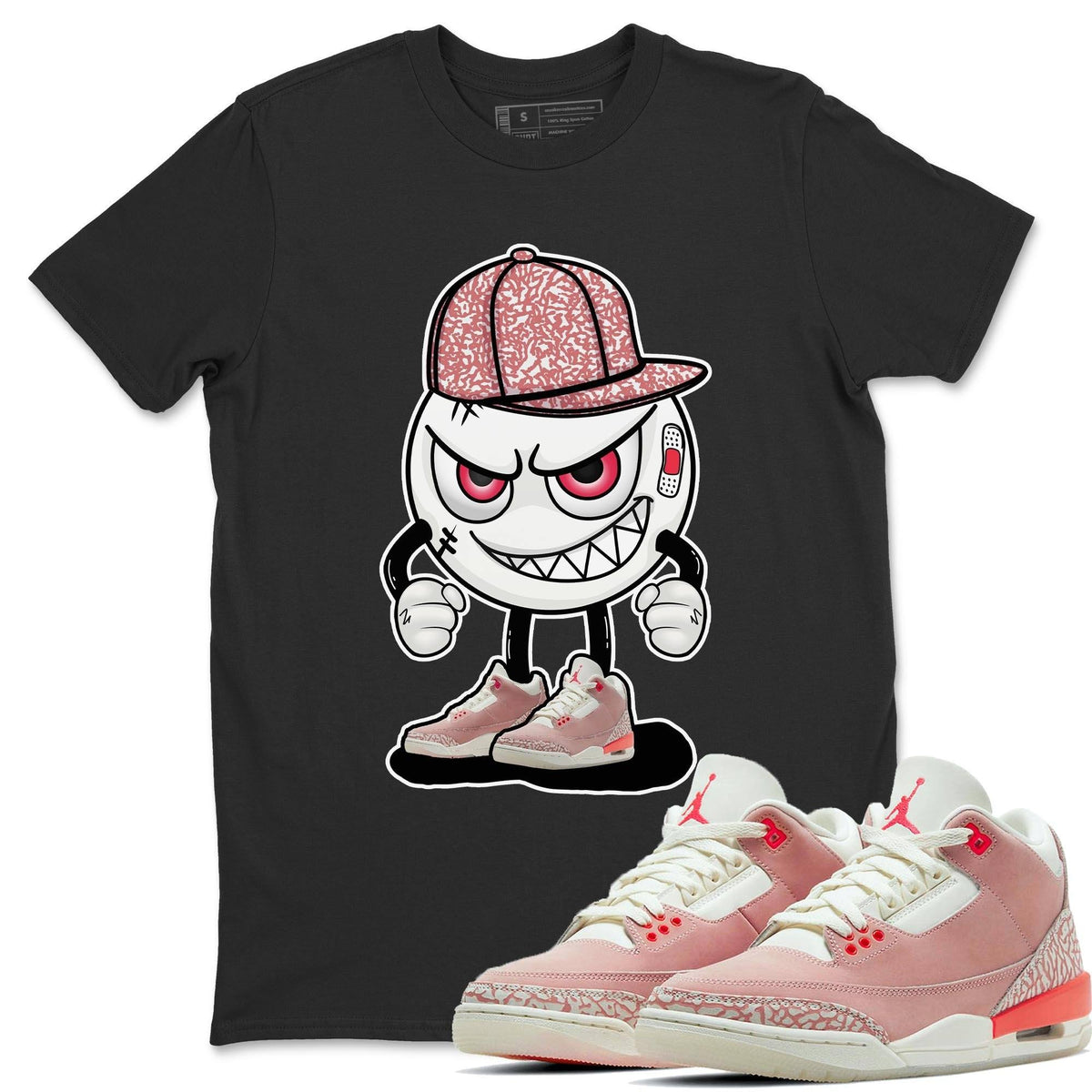 Jordan 3 Rust Pink Shirt To Match Jordans Mischief Emoji Sneaker Tees Jordan 3 Rust Pink Drip Gear Zone Sneaker Matching Clothing Unisex Shirts