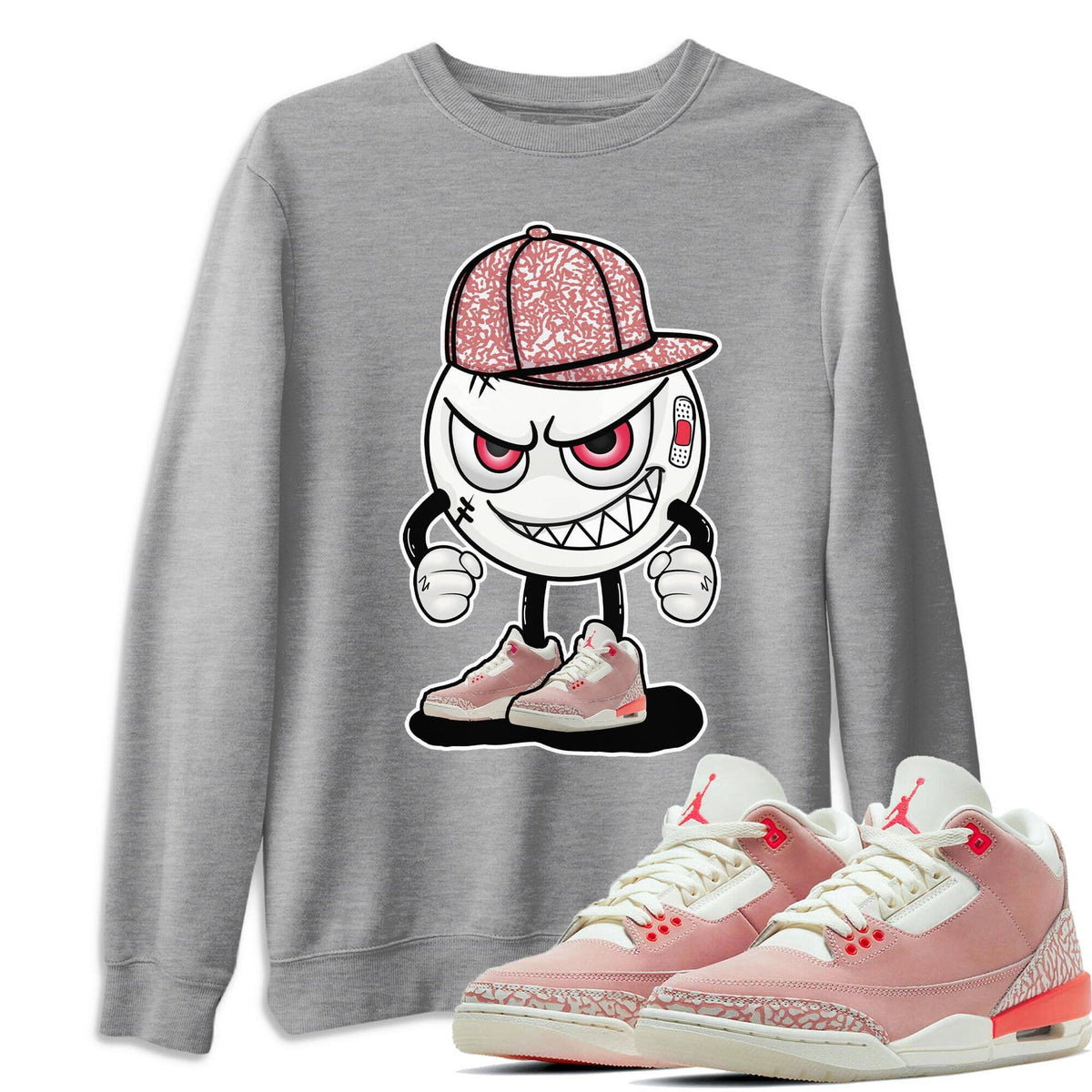 Jordan 3 Rust Pink Shirt To Match Jordans Mischief Emoji Sneaker Tees Jordan 3 Rust Pink Drip Gear Zone Sneaker Matching Clothing Unisex Shirts