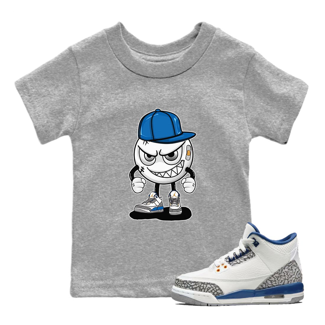 Air Jordan 3 Wizards Mischief Emoji Baby and Kids Streetwear Sneaker Shirt Air Jordan 3 Wizards Kids Streetwear Sneaker Shirt Size Chart