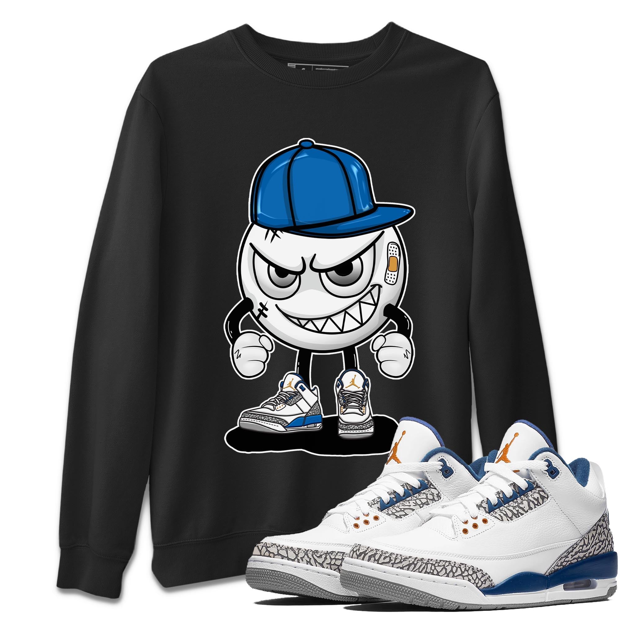 Air Jordan 3 Wizards Mischief Emoji Crew Neck Streetwear Sneaker Shirt Air Jordan 3 Wizards Sneaker T-Shirts Washing and Care Tip