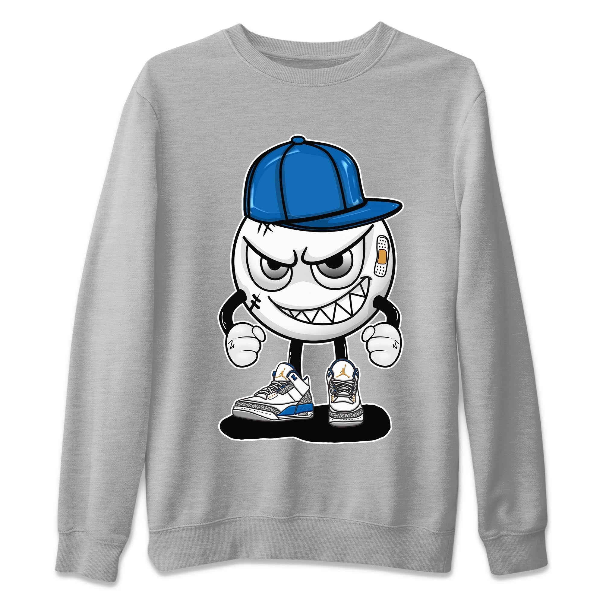 Air Jordan 3 Wizards Sneaker Match Tees Mischief Emoji Streetwear Sneaker Shirt Air Jordan 3 Wizards Sneaker Release Tees Unisex Shirts Heather Grey 2