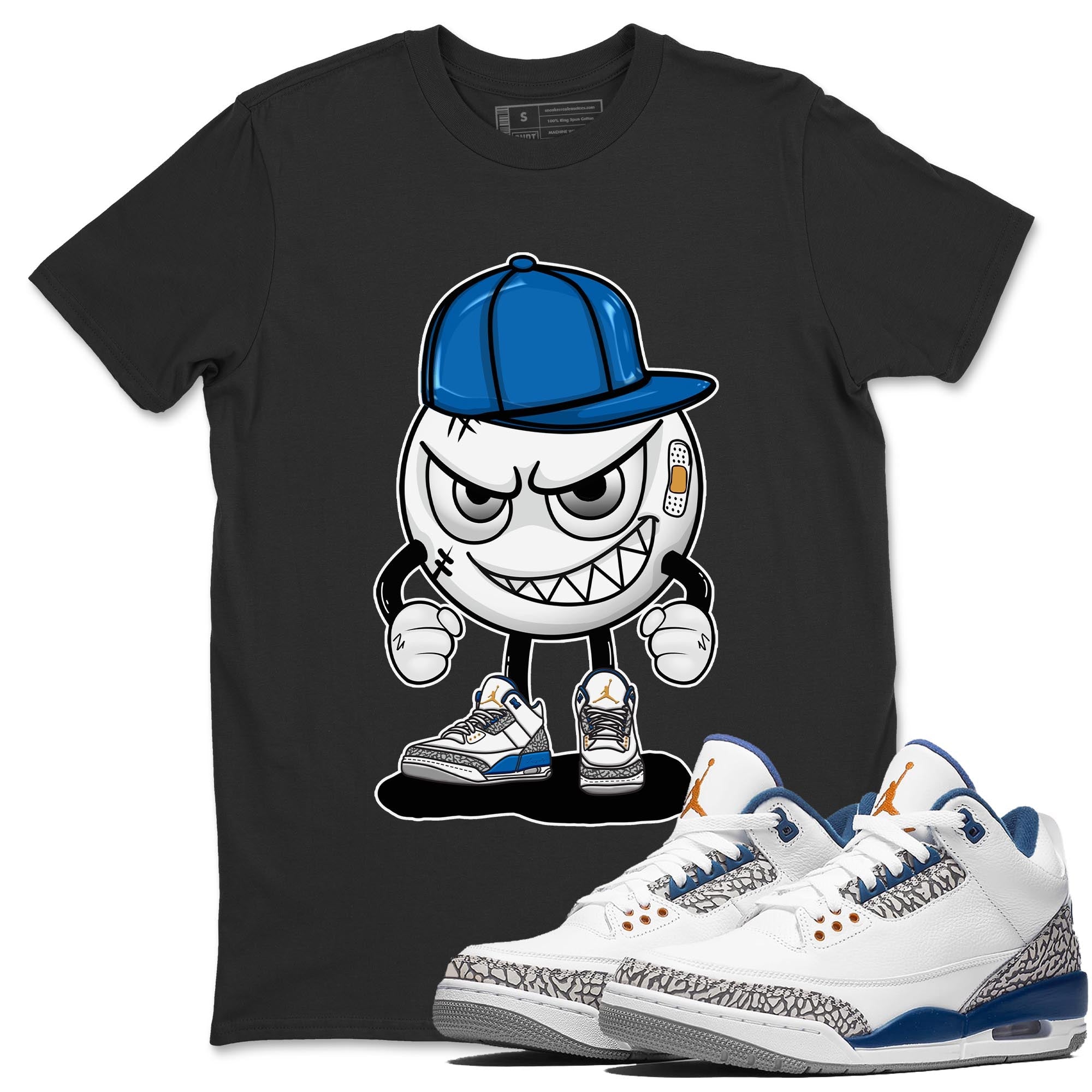 Air Jordan 3 Wizards Sneaker Match Tees Mischief Emoji Streetwear Sneaker Shirt Air Jordan 3 Wizards Sneaker Release Tees Unisex Shirts Black 1