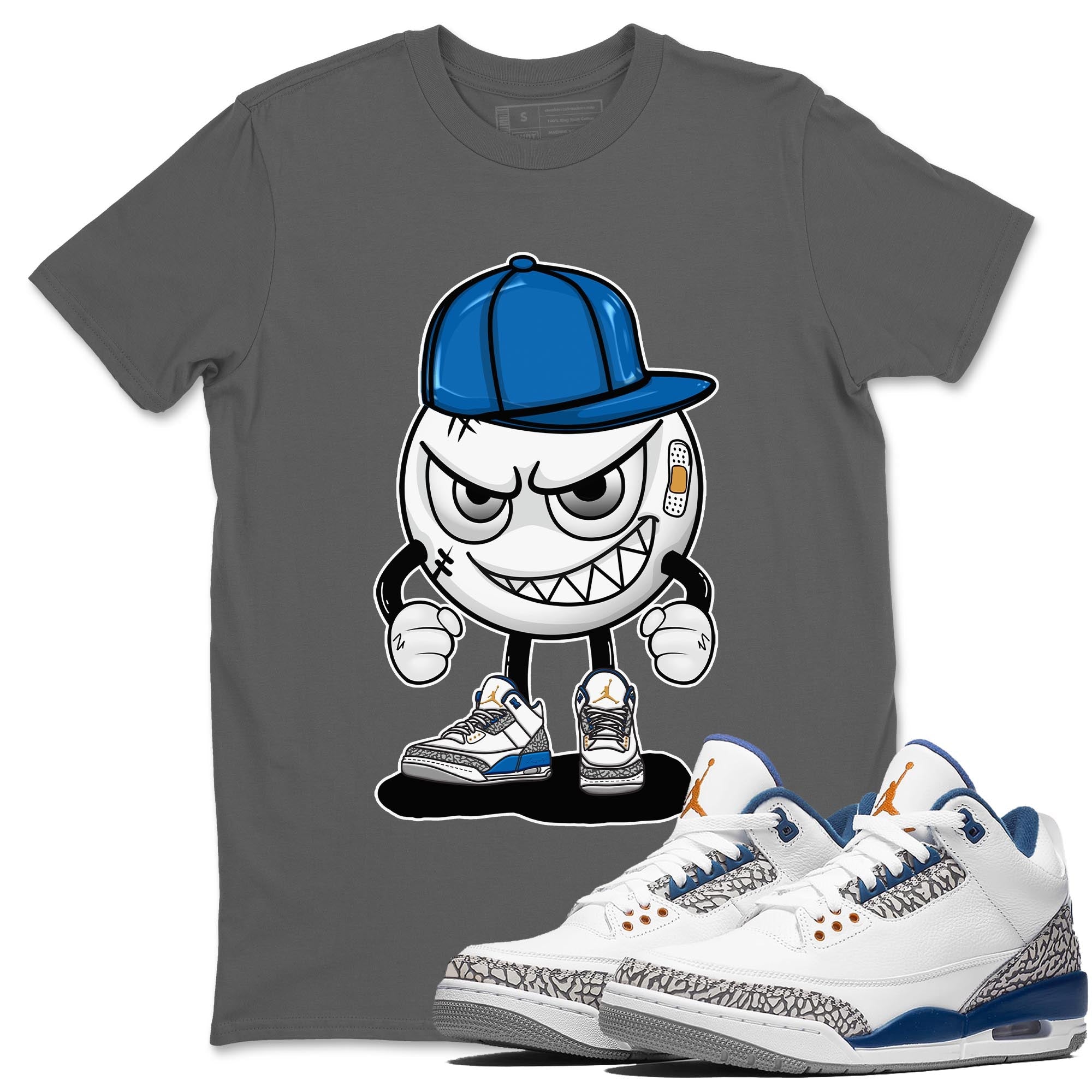 Air Jordan 3 Wizards Mischief Emoji Crew Neck Streetwear Sneaker Shirt Air Jordan 3 Wizards Sneaker T-Shirts Size Chart