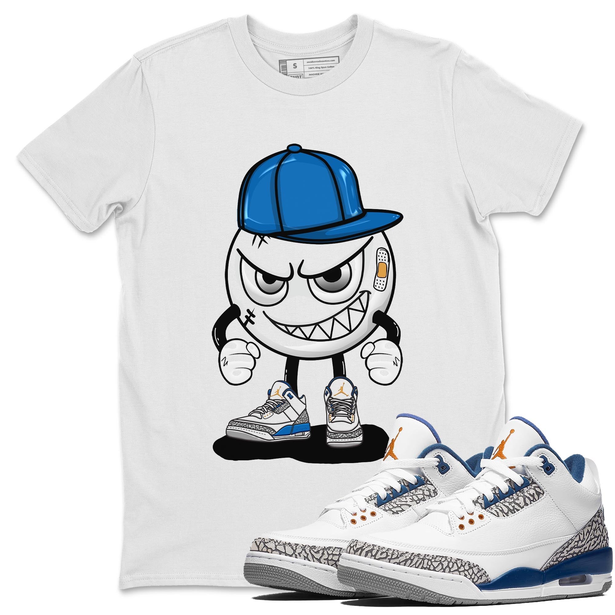 Air Jordan 3 Wizards Sneaker Match Tees Mischief Emoji Streetwear Sneaker Shirt Air Jordan 3 Wizards Sneaker Release Tees Unisex Shirts White 1