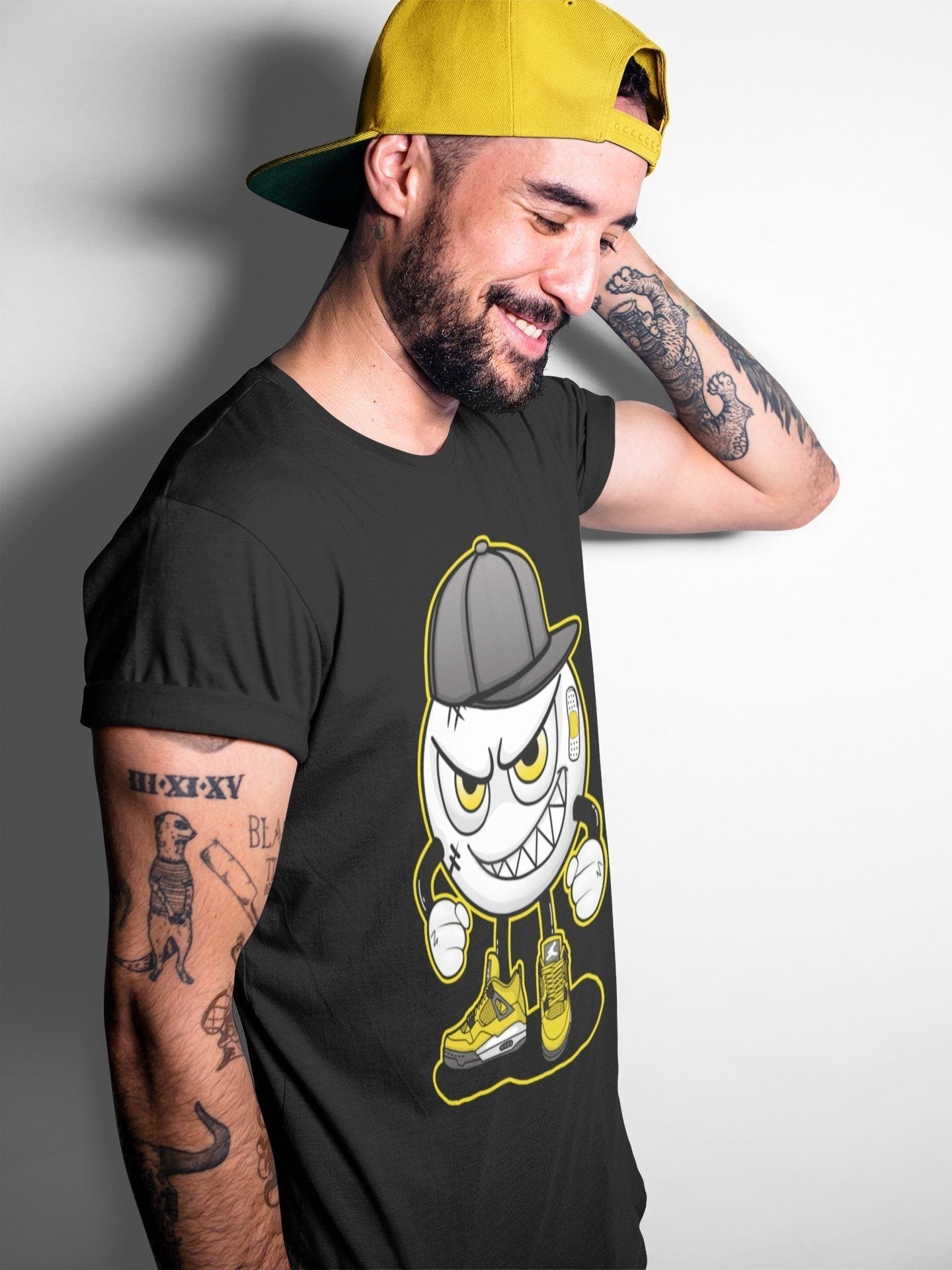 Jordan 4 Lightning Shirt To Match Jordans Mischief Emoji Sneaker Tees Jordan 4 Lightning Drip Gear Zone Sneaker Matching Clothing Unisex Shirts