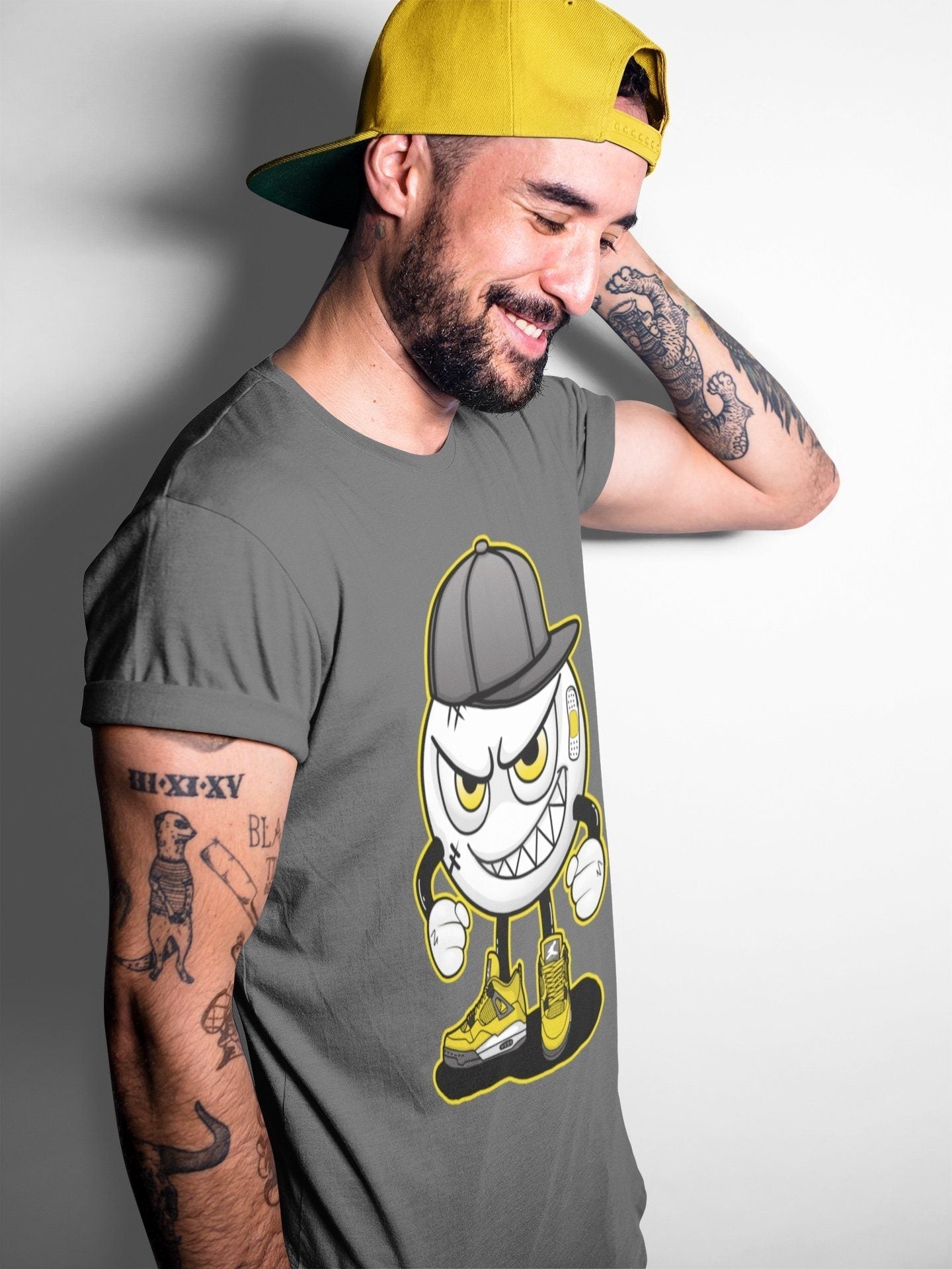 Jordan 4 Lightning Shirt To Match Jordans Mischief Emoji Sneaker Tees Jordan 4 Lightning Drip Gear Zone Sneaker Matching Clothing Unisex Shirts