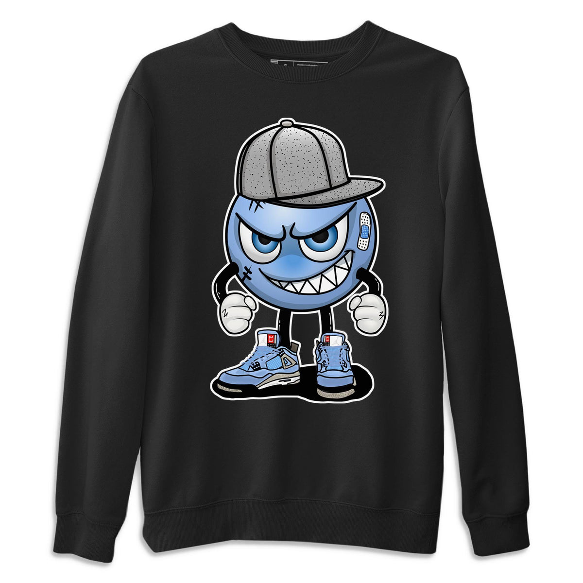 Jordan 4 University Blue Shirt To Match Jordans Mischief Emoji Sneaker Tees Jordan 4 University Blue Drip Gear Zone Sneaker Matching Clothing Unisex Shirts