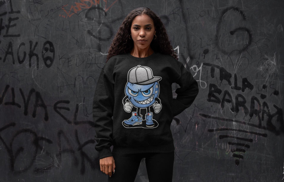 Jordan 4 University Blue Shirt To Match Jordans Mischief Emoji Sneaker Tees Jordan 4 University Blue Drip Gear Zone Sneaker Matching Clothing Unisex Shirts