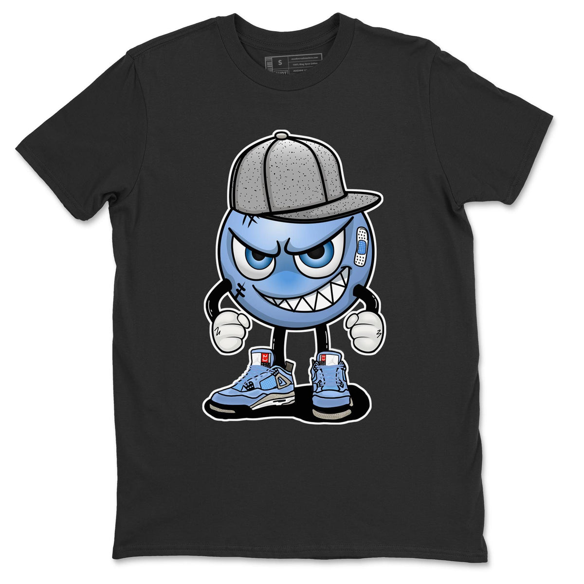 Jordan 4 University Blue Shirt To Match Jordans Mischief Emoji Sneaker Tees Jordan 4 University Blue Drip Gear Zone Sneaker Matching Clothing Unisex Shirts