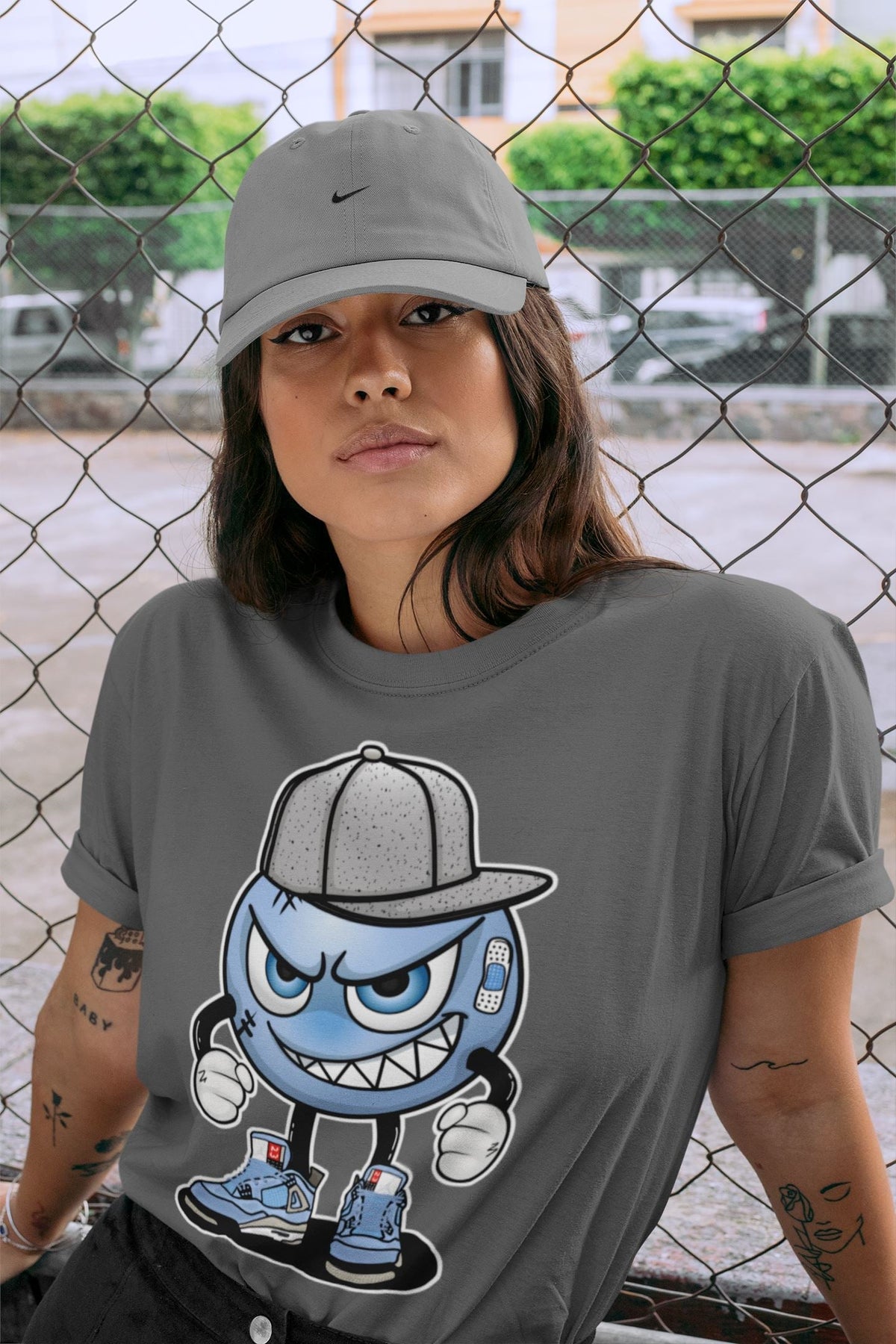 Jordan 4 University Blue Shirt To Match Jordans Mischief Emoji Sneaker Tees Jordan 4 University Blue Drip Gear Zone Sneaker Matching Clothing Unisex Shirts