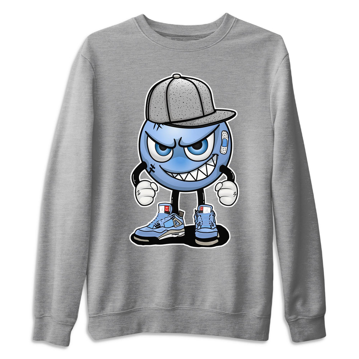 Jordan 4 University Blue Shirt To Match Jordans Mischief Emoji Sneaker Tees Jordan 4 University Blue Drip Gear Zone Sneaker Matching Clothing Unisex Shirts