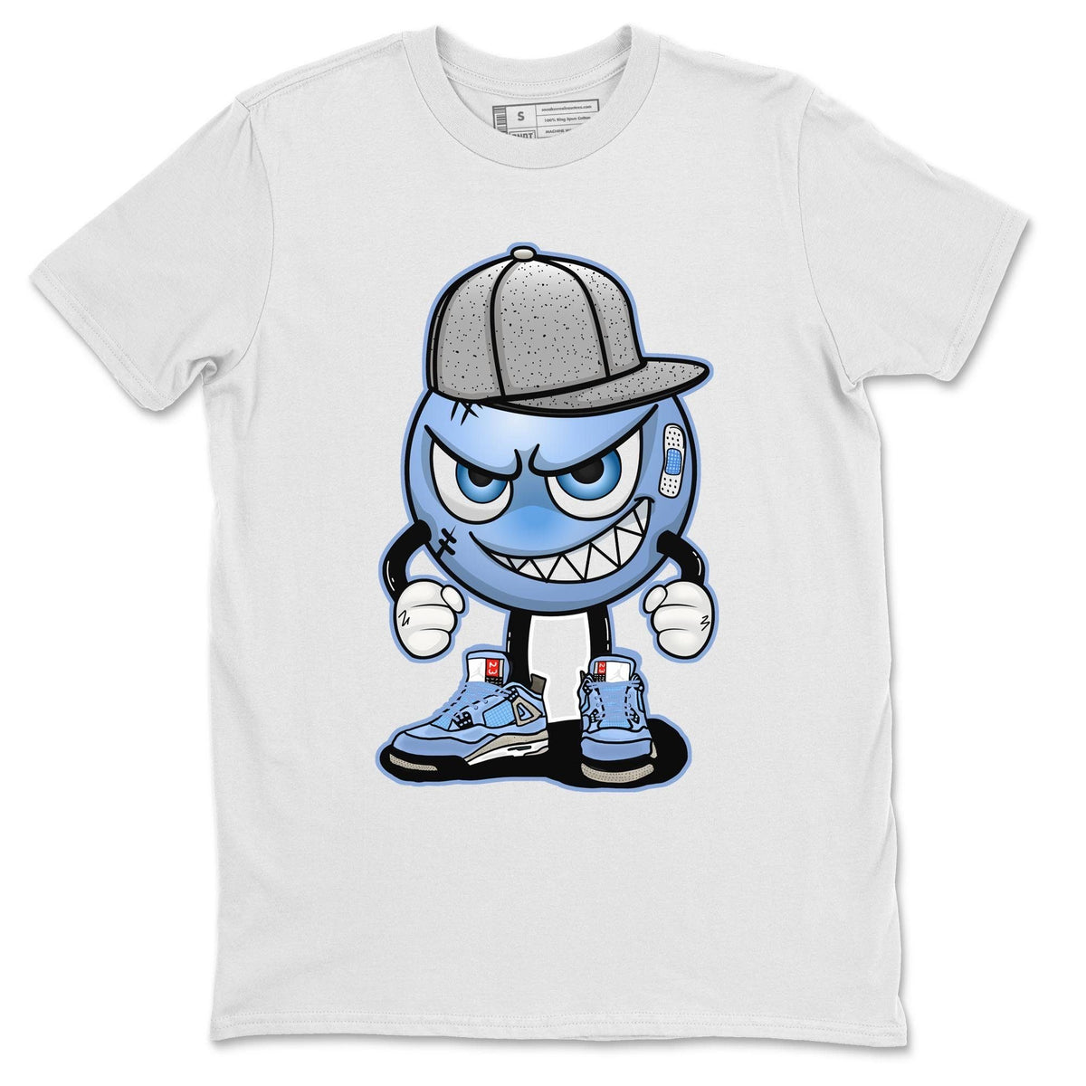 Jordan 4 University Blue Shirt To Match Jordans Mischief Emoji Sneaker Tees Jordan 4 University Blue Drip Gear Zone Sneaker Matching Clothing Unisex Shirts