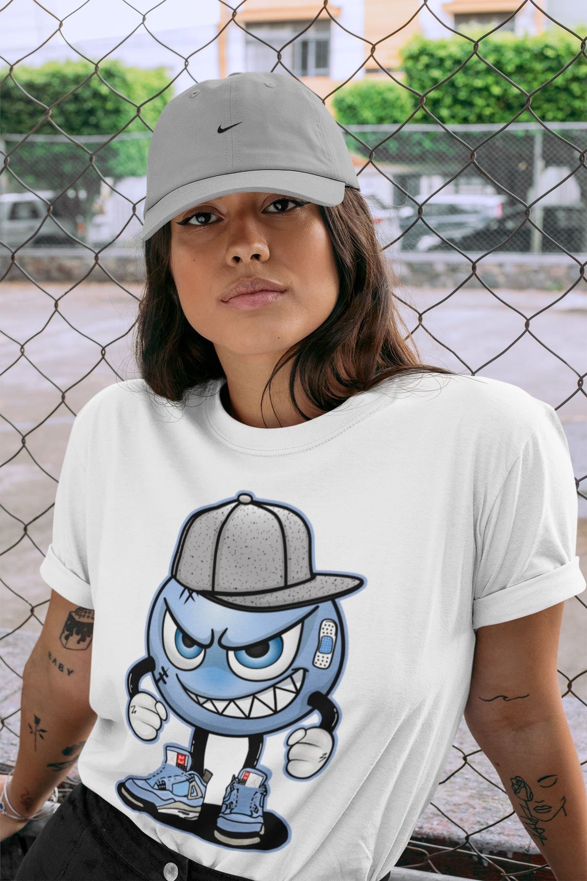 Jordan 4 University Blue Shirt To Match Jordans Mischief Emoji Sneaker Tees Jordan 4 University Blue Drip Gear Zone Sneaker Matching Clothing Unisex Shirts