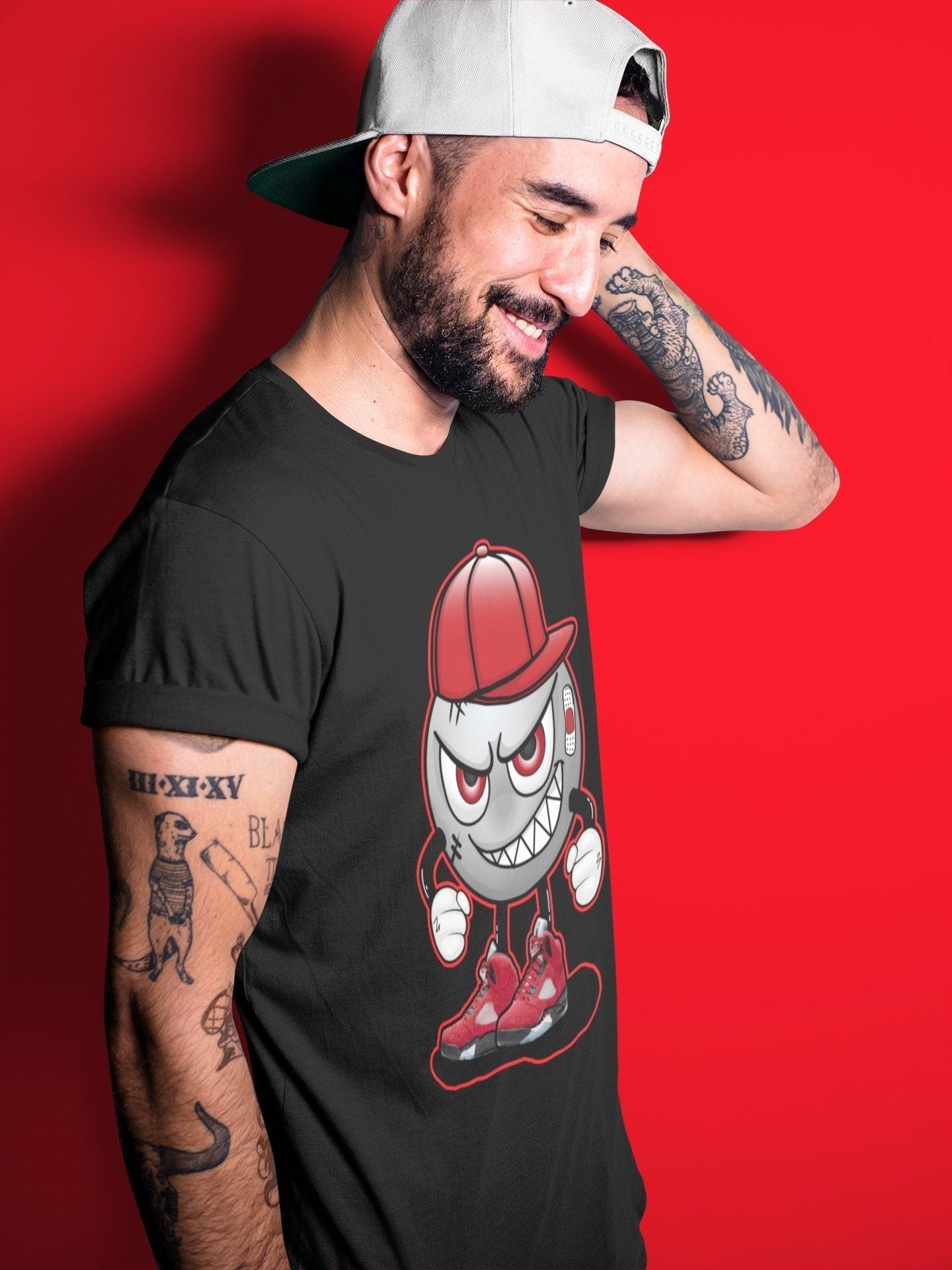 Jordan 5 Raging Bull Shirt To Match Jordans Mischief Emoji Sneaker Tees Jordan 5 Raging Bull Drip Gear Zone Sneaker Matching Clothing Unisex Shirts